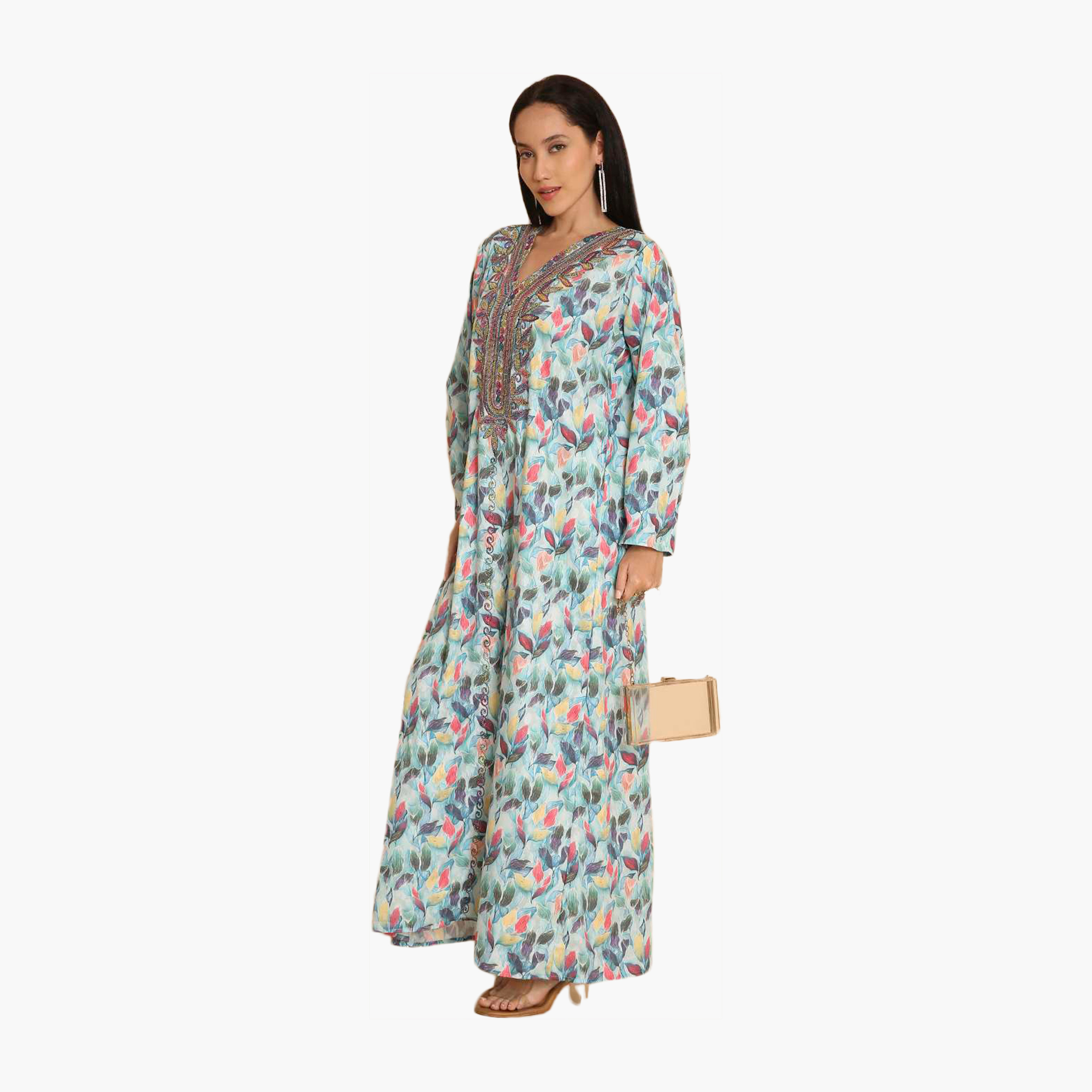 HanaandSara All Over Printed and Embroidered Yoke Women's Jalabiya-women-arabicclothing-jalabiyas-image-9