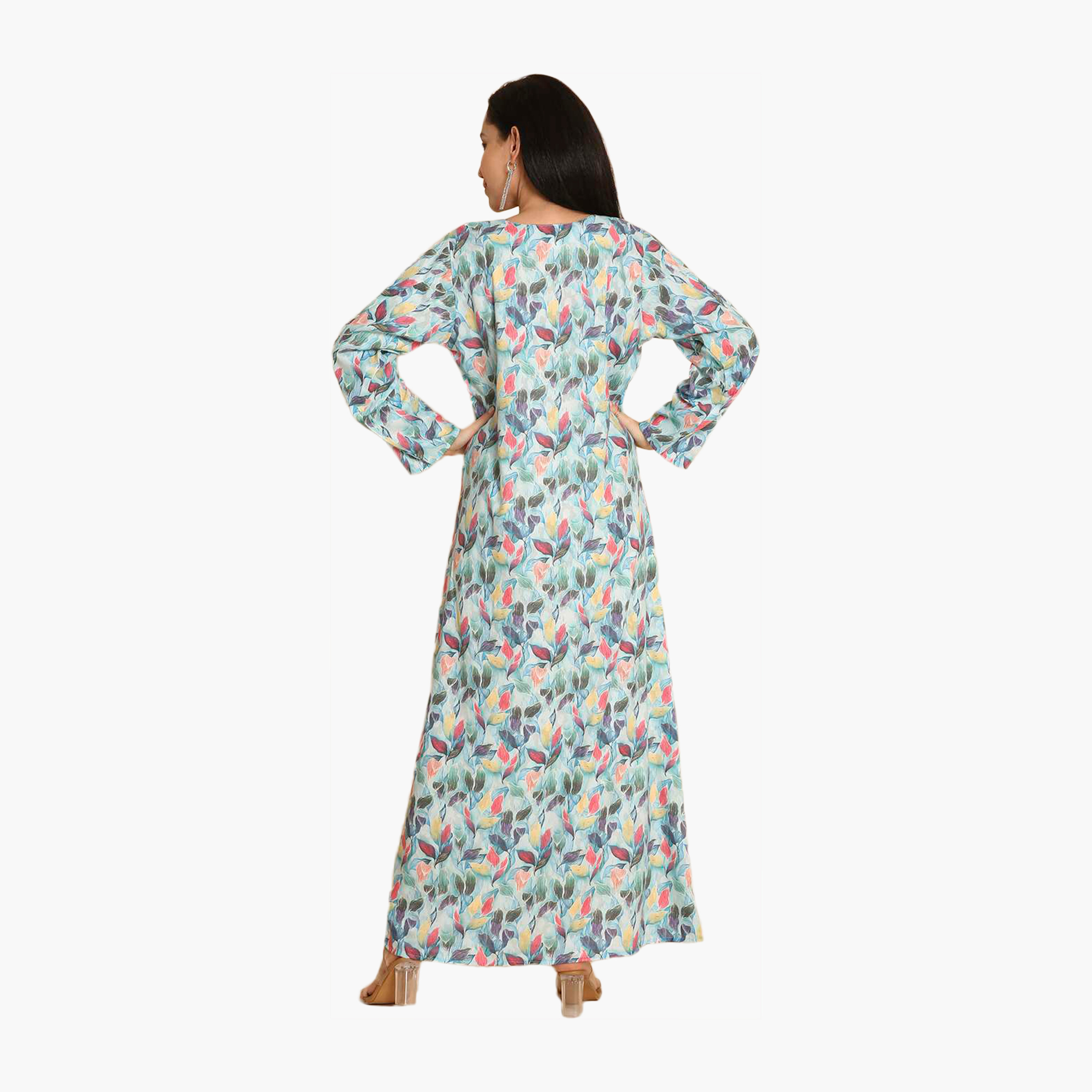 HanaandSara All Over Printed and Embroidered Yoke Women's Jalabiya-women-arabicclothing-jalabiyas-image-10