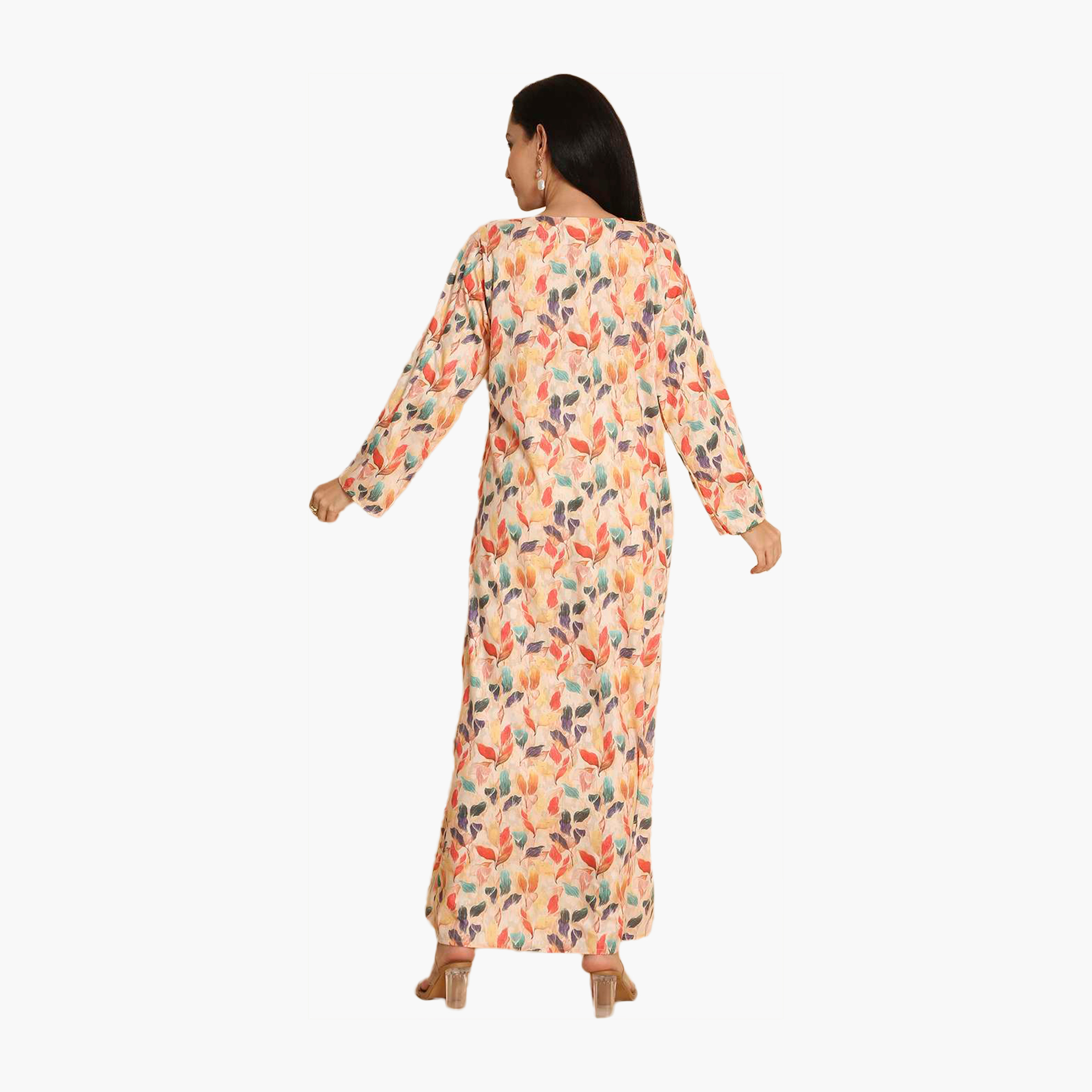 HanaandSara All Over Printed and Embroidered Yoke Women's Jalabiya-women-arabicclothing-jalabiyas-image-5