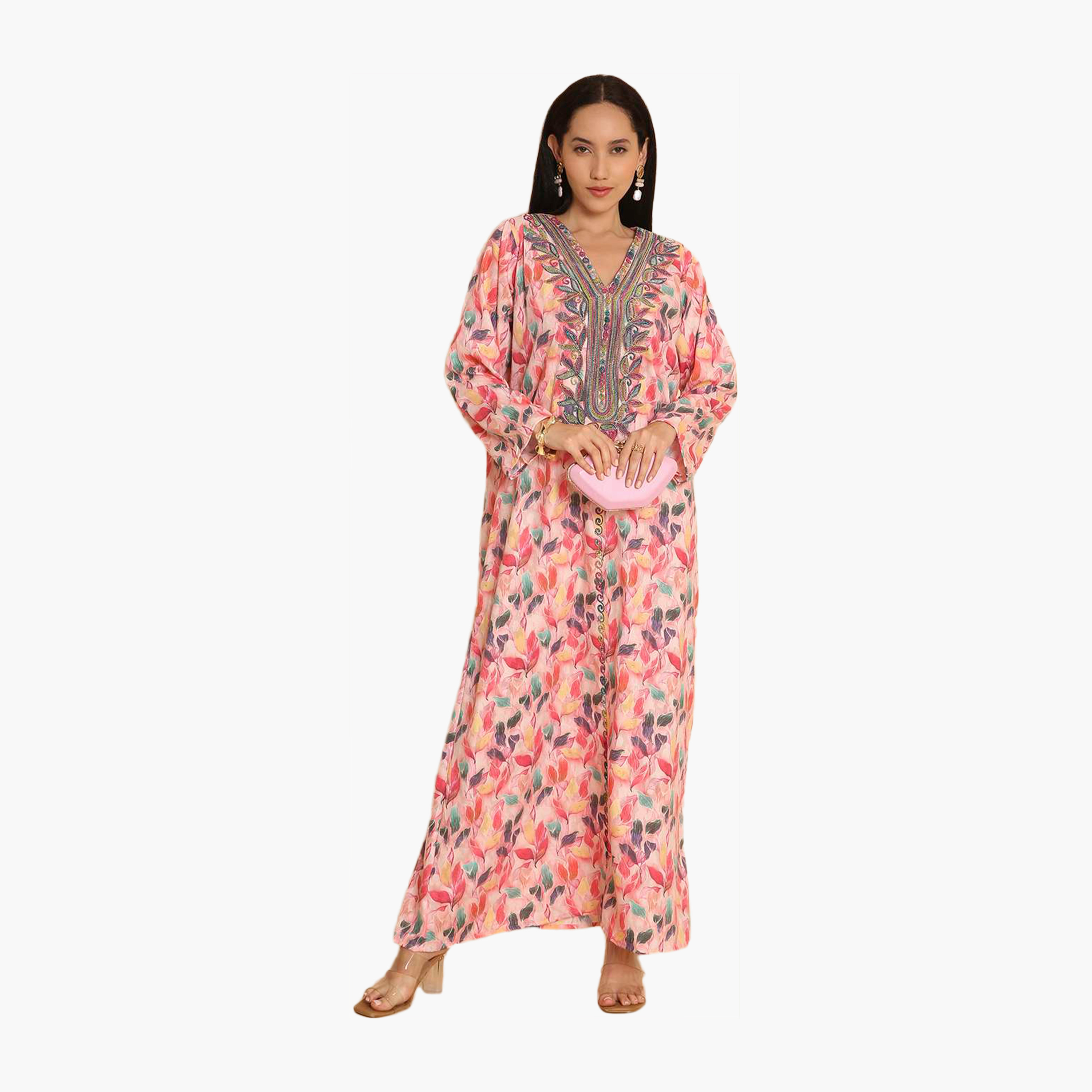 HanaandSara All Over Printed and Embroidered Yoke Women's Jalabiya-women-arabicclothing-jalabiyas-image-11