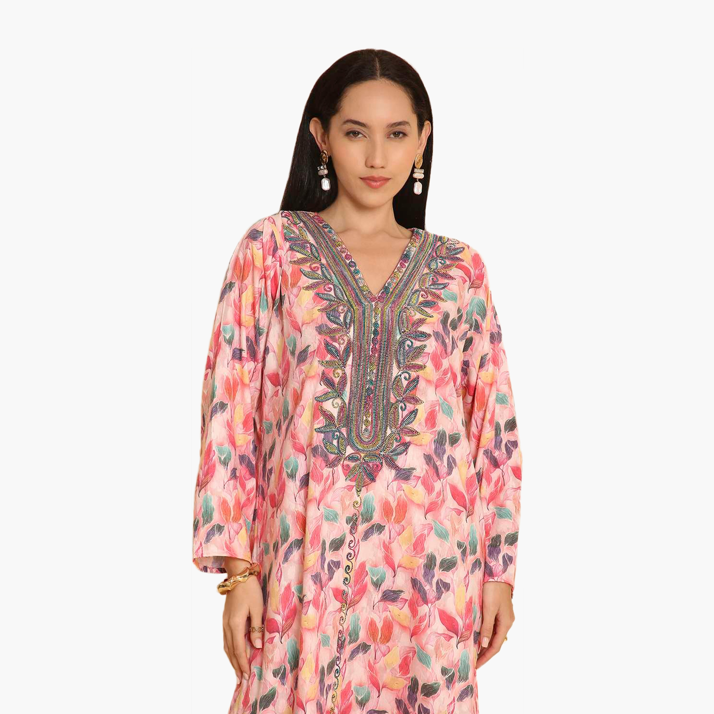 HanaandSara All Over Printed and Embroidered Yoke Women's Jalabiya-women-arabicclothing-jalabiyas-image-12