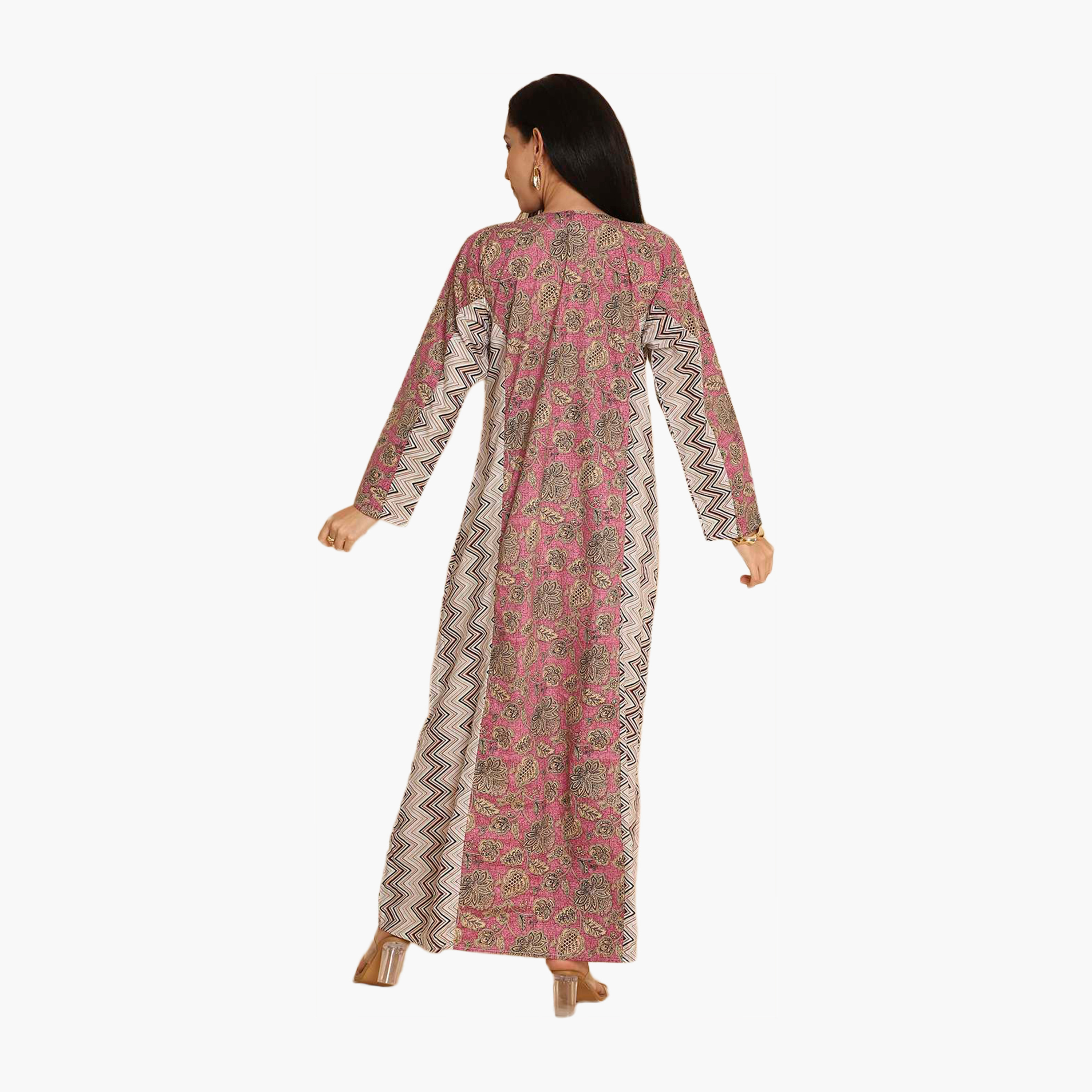 جلابية نسائية بنقشة الزهور والنقش المتعرج من هانا اند سارة-women-arabicclothing-jalabiyas-image-10