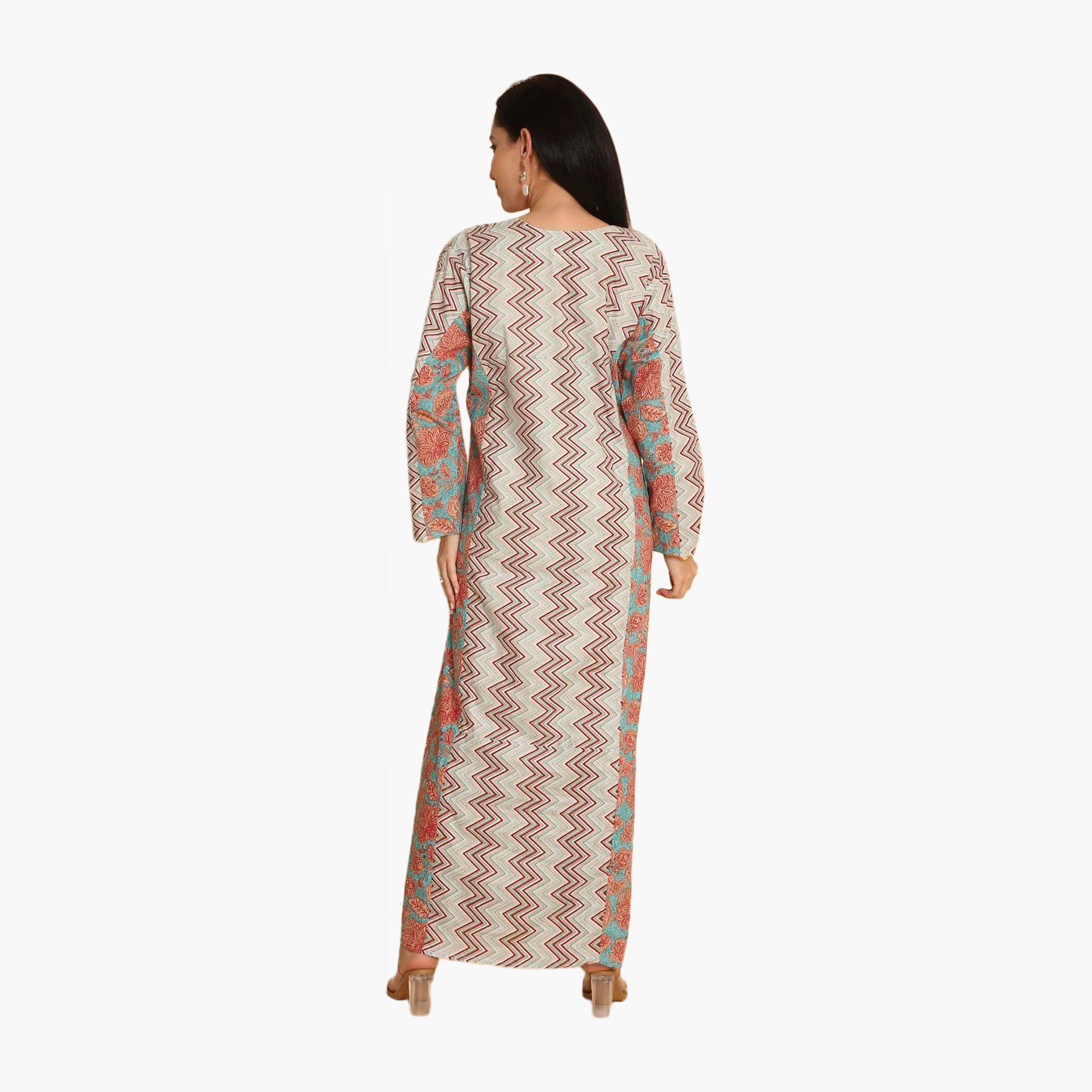 جلابية نسائية متعرجة ومطبوعة بالزهور من هانا اند سارة-women-arabicclothing-jalabiyas-image-10