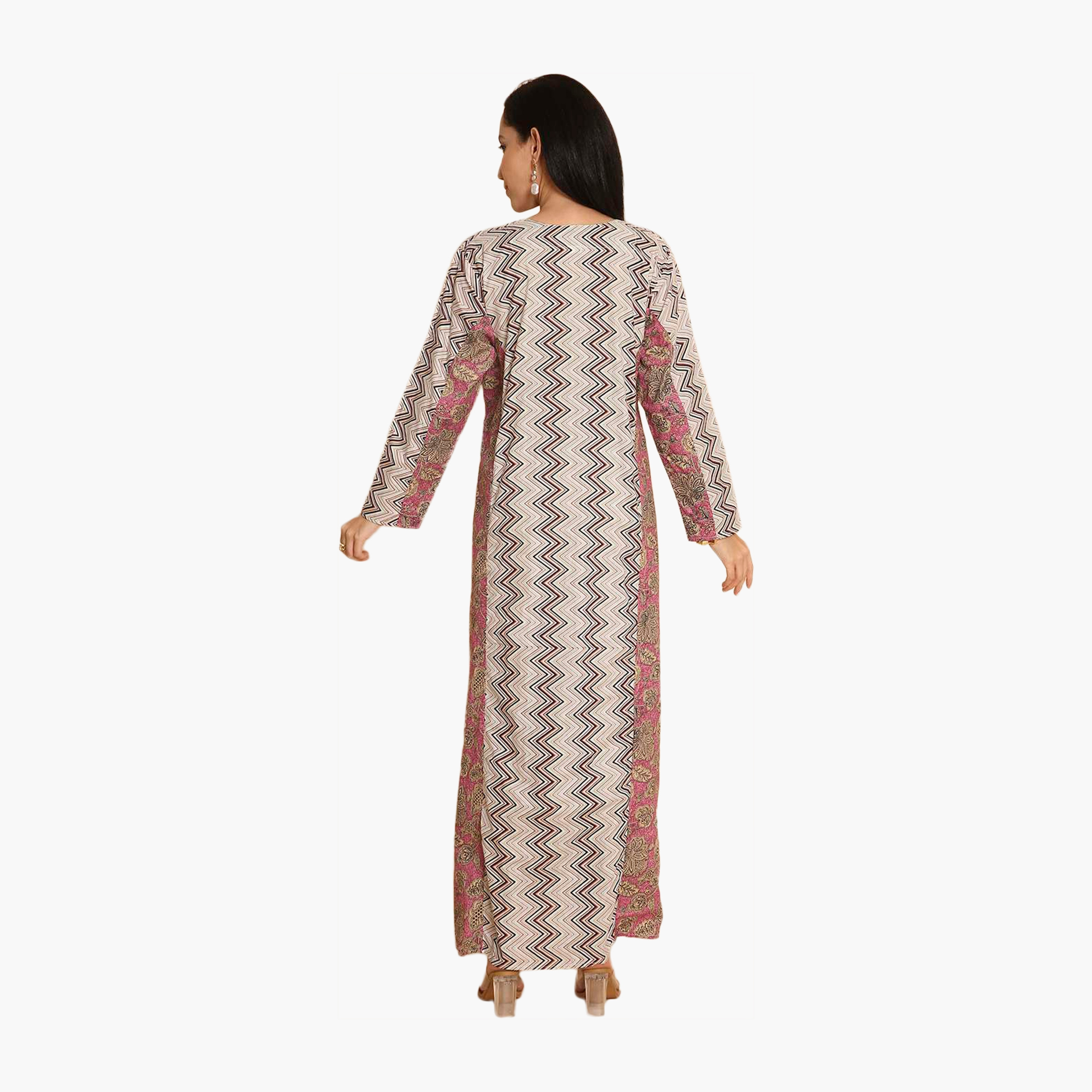 جلابية نسائية متعرجة ومطبوعة بالزهور من هانا اند سارة-women-arabicclothing-jalabiyas-image-5
