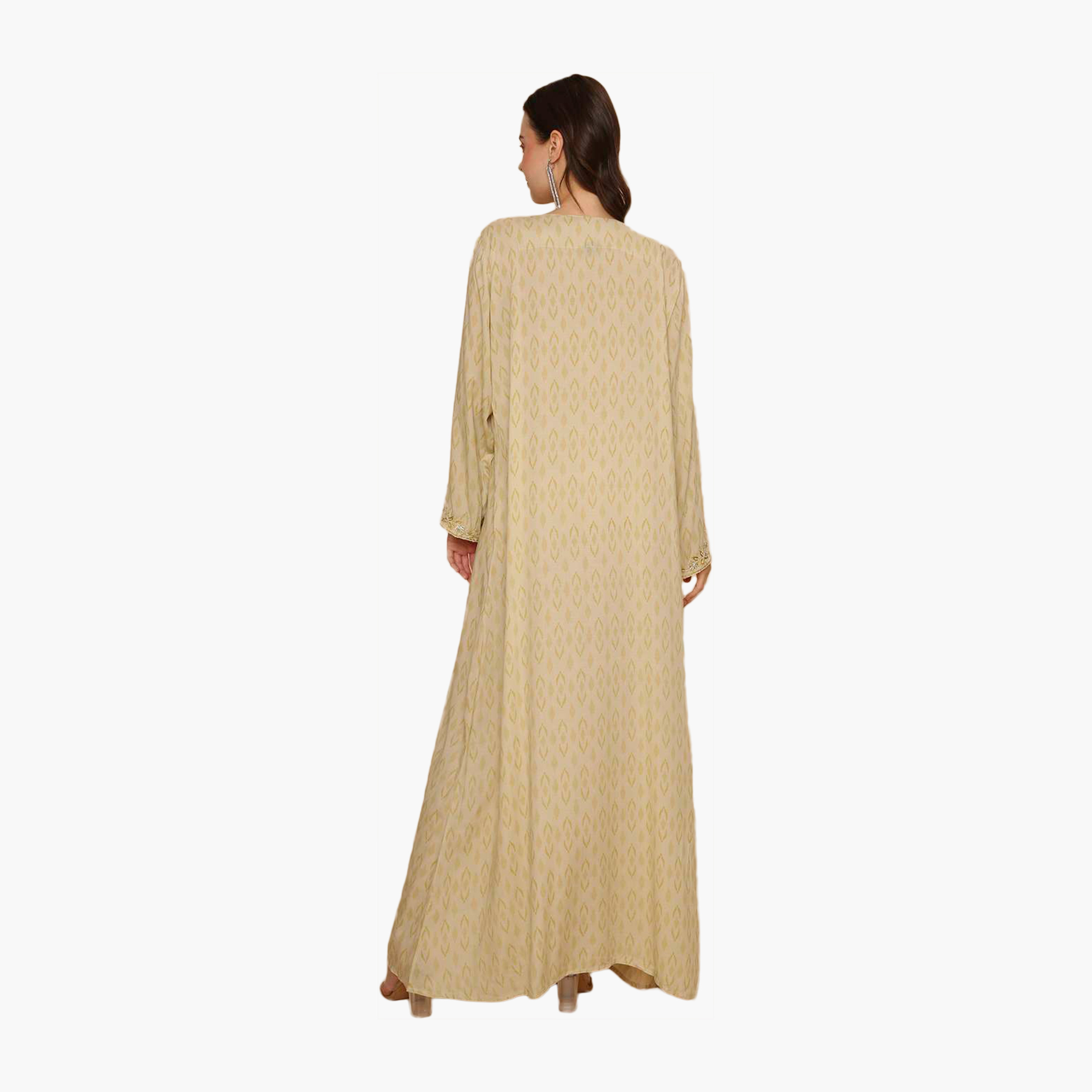 HanaandSara All Over Subtle Printed and Floral Embroidered Women's Jalabiya-women-clothing-dresses-image-10