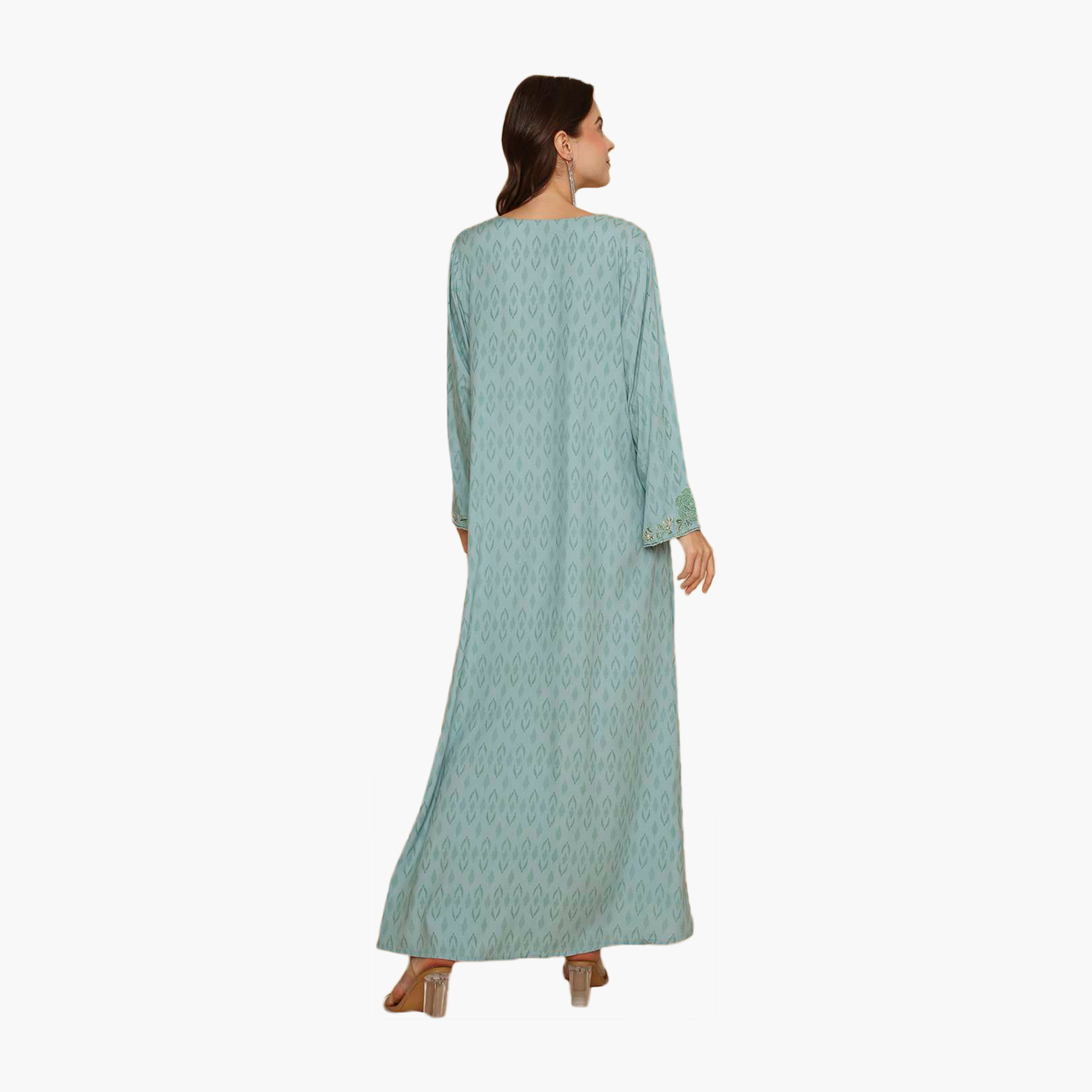 جلابية نسائية مطبوعة بالكامل ومطرزة بالزهور من هانا اند سارة-women-clothing-dresses-image-5