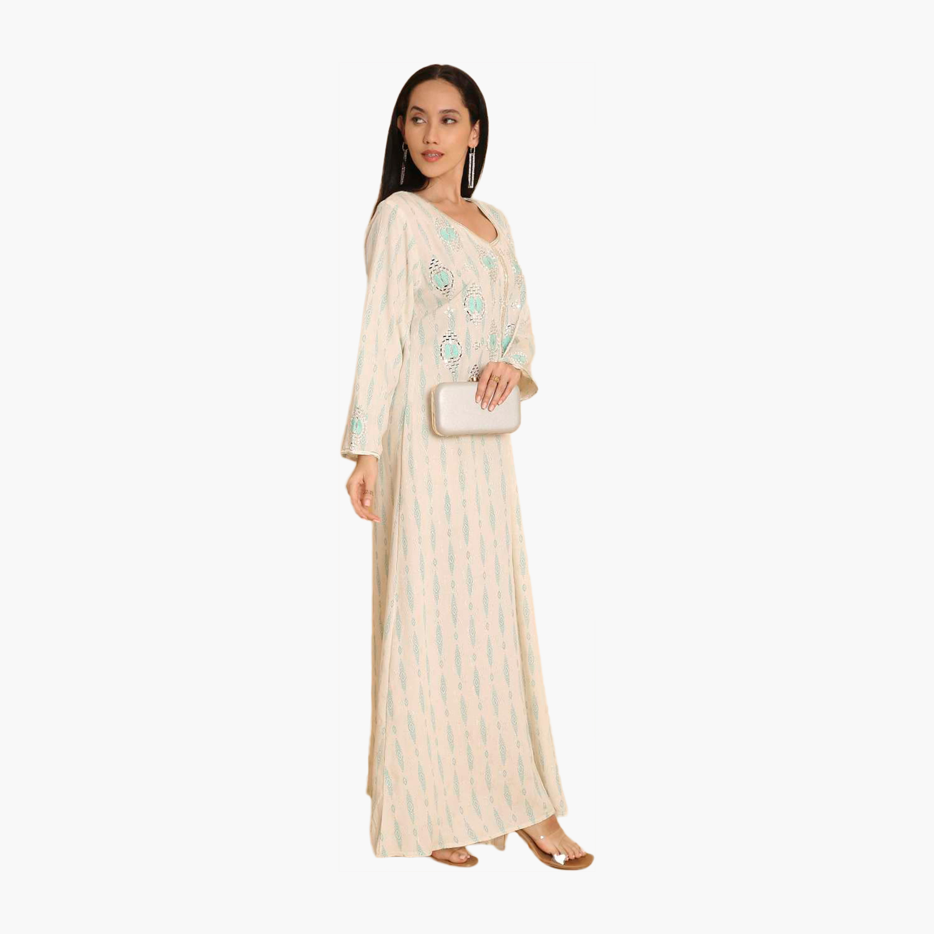 جلابية نسائية مطرزة ومرآة من هانا اند سارة-women-arabicclothing-jalabiyas-image-13