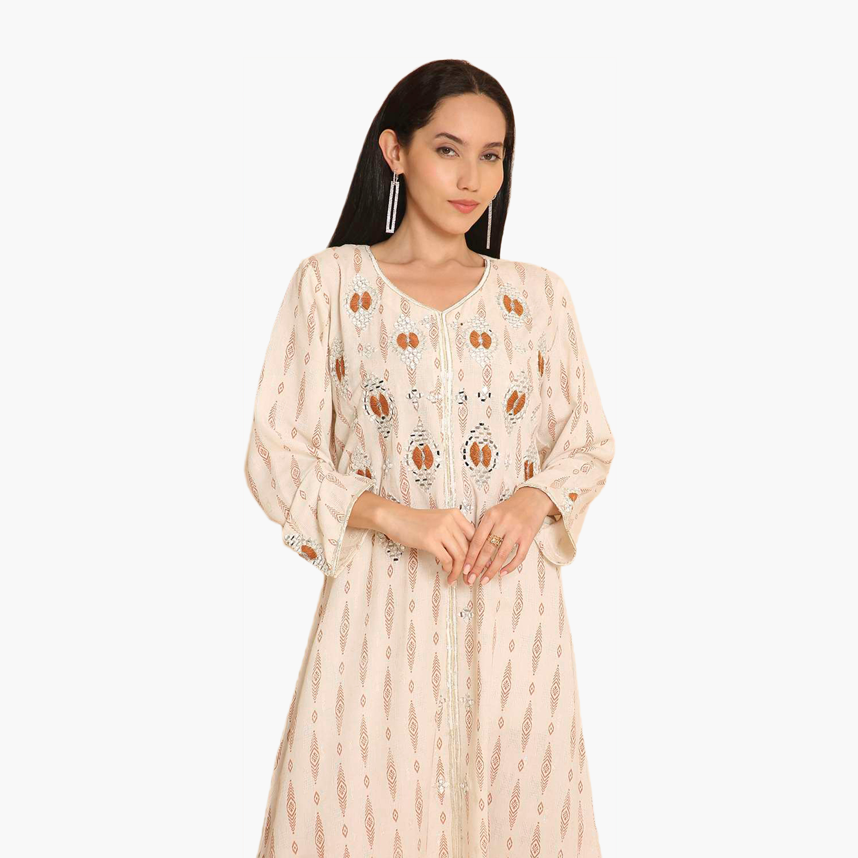 جلابية نسائية مطرزة ومرآة من هانا اند سارة-women-arabicclothing-jalabiyas-image-7