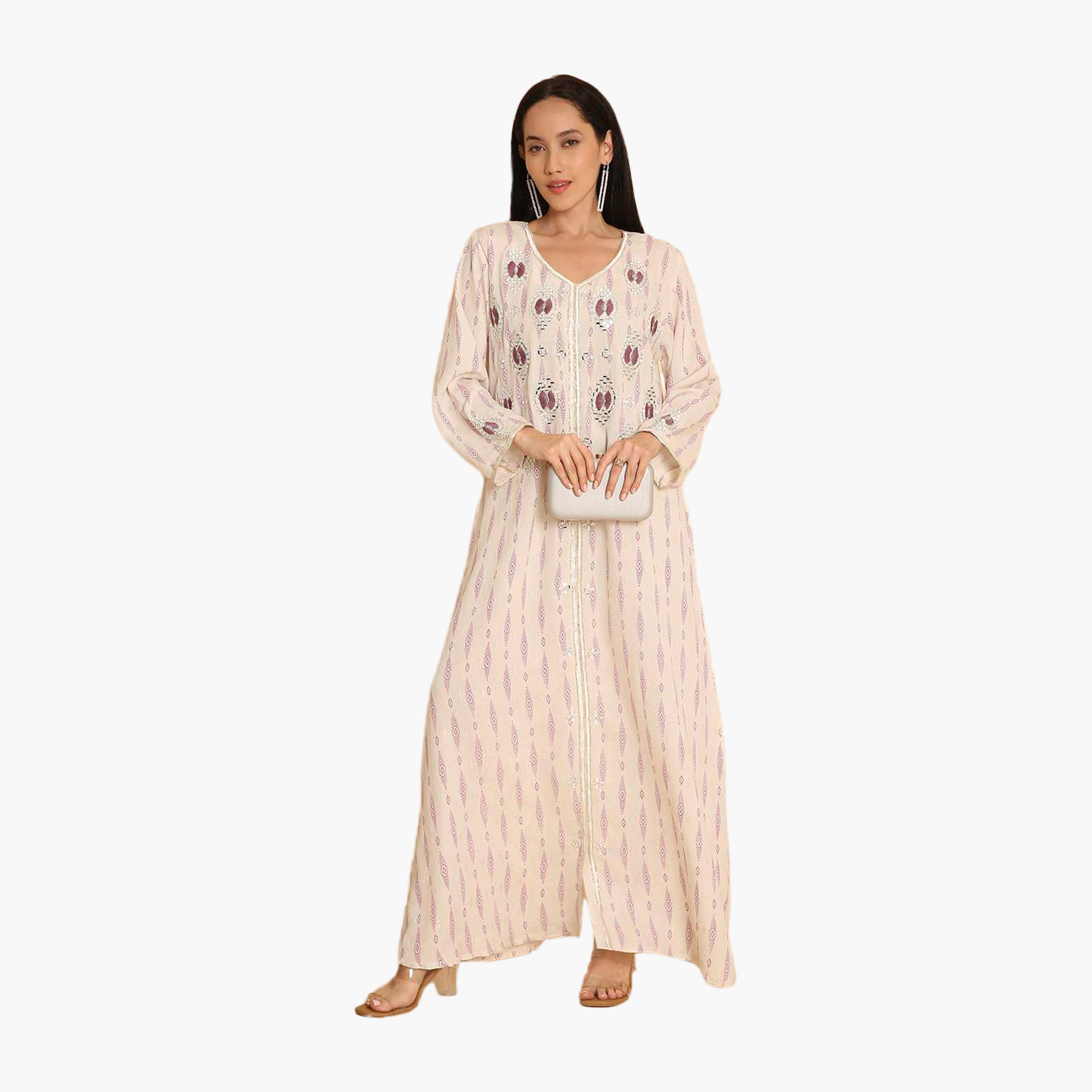 جلابية نسائية مطرزة ومرآة من هانا اند سارة-women-arabicclothing-jalabiyas-image-1