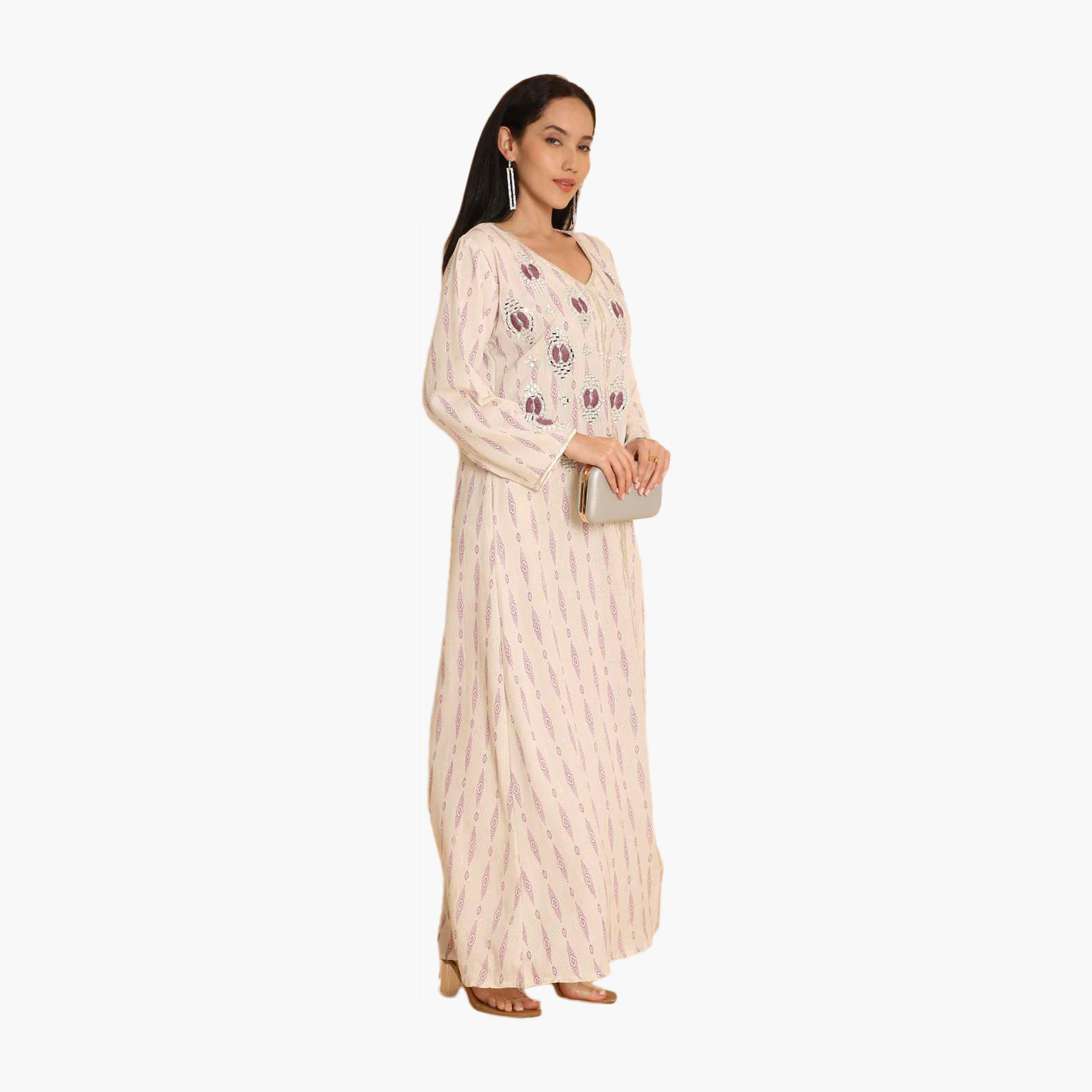 جلابية نسائية مطرزة ومرآة من هانا اند سارة-women-arabicclothing-jalabiyas-image-3