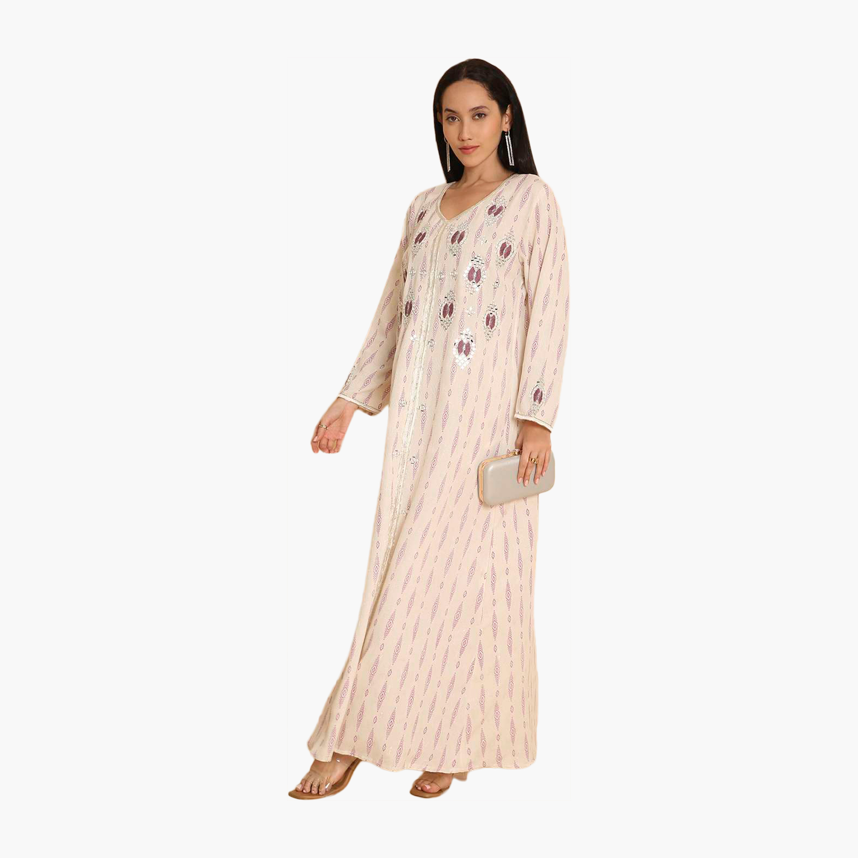 جلابية نسائية مطرزة ومرآة من هانا اند سارة-women-arabicclothing-jalabiyas-image-4