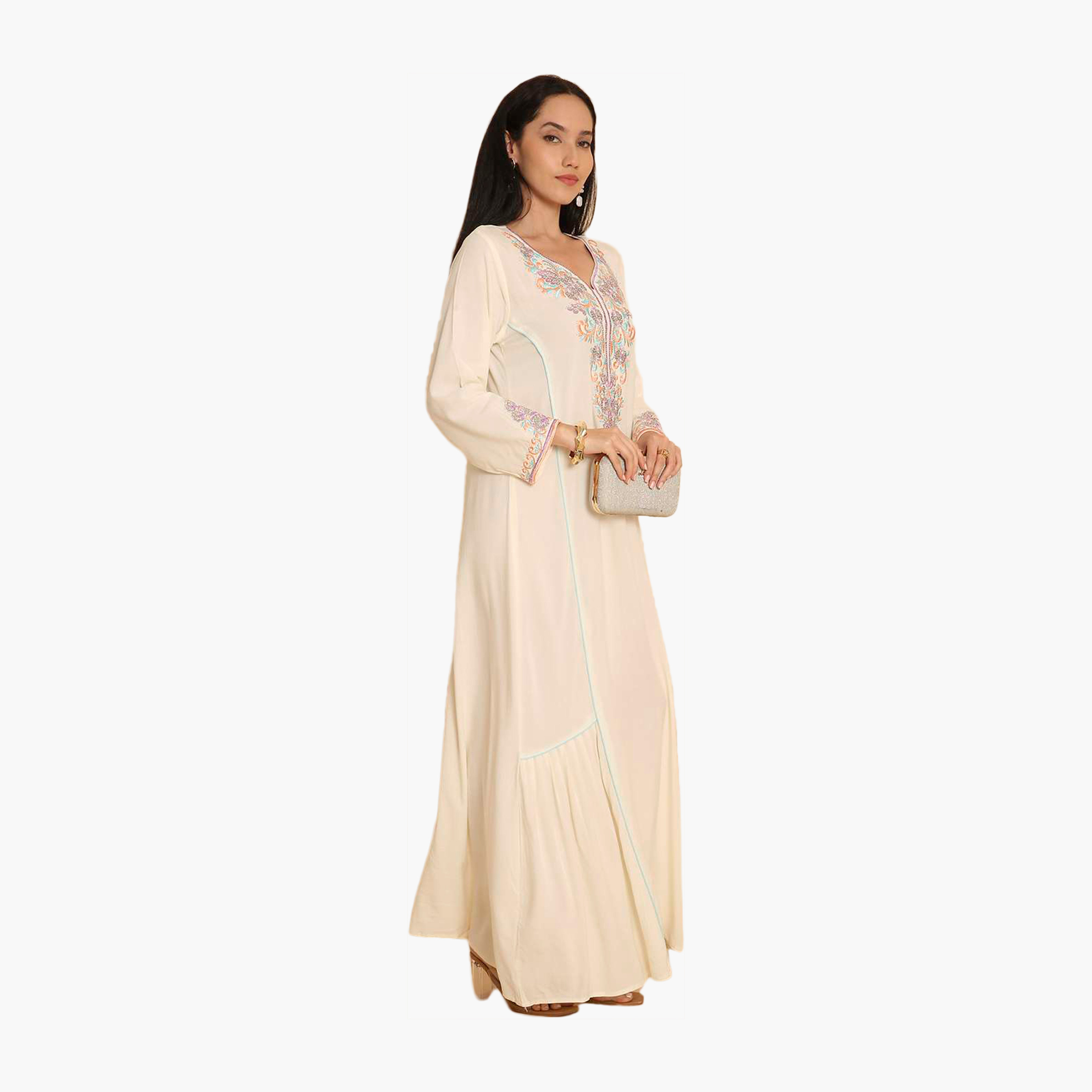 جلابية نسائية مطرزة بالزهور من هانا اند سارة-women-arabicclothing-jalabiyas-image-3