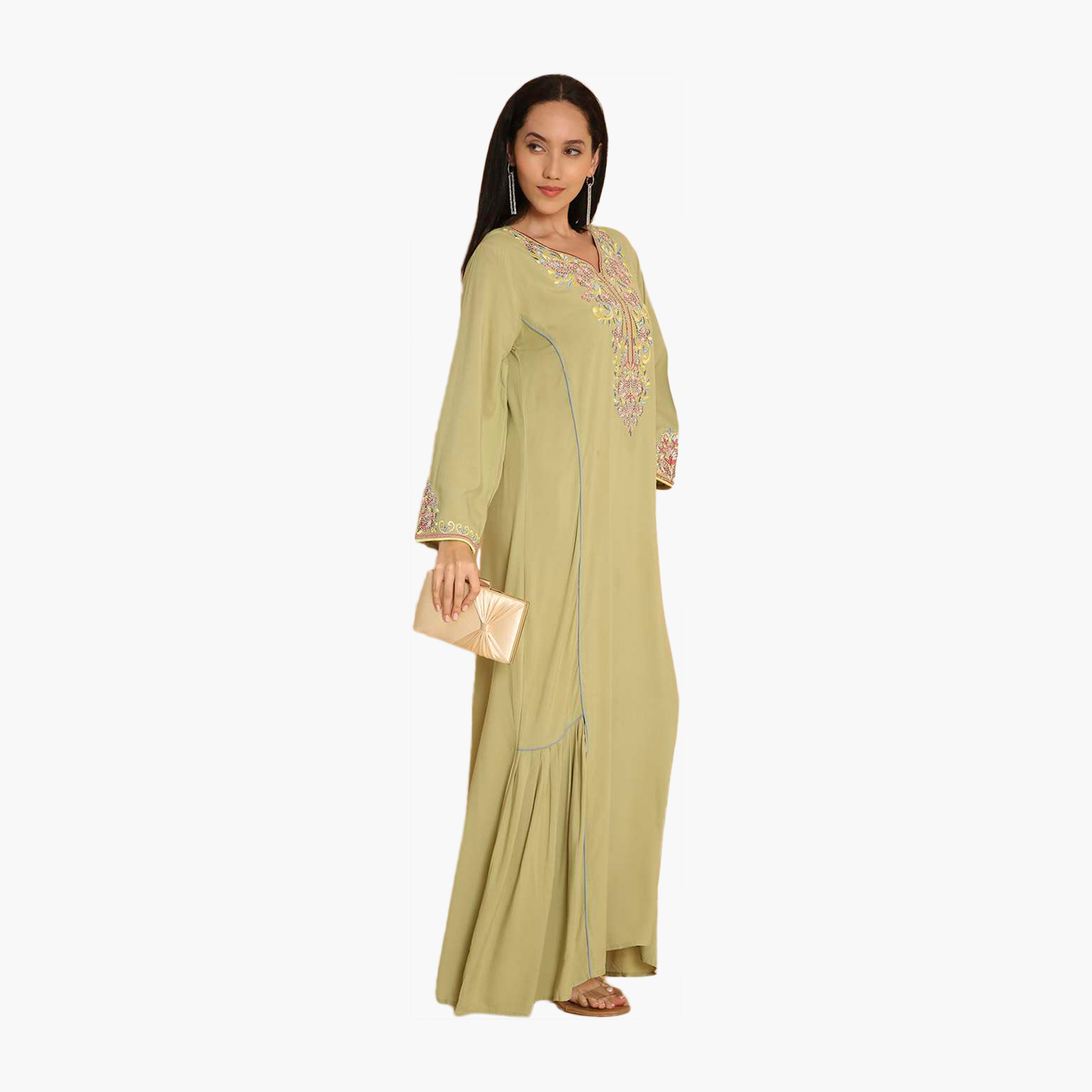 جلابية نسائية مطرزة بالزهور من هانا اند سارة-women-arabicclothing-jalabiyas-image-8