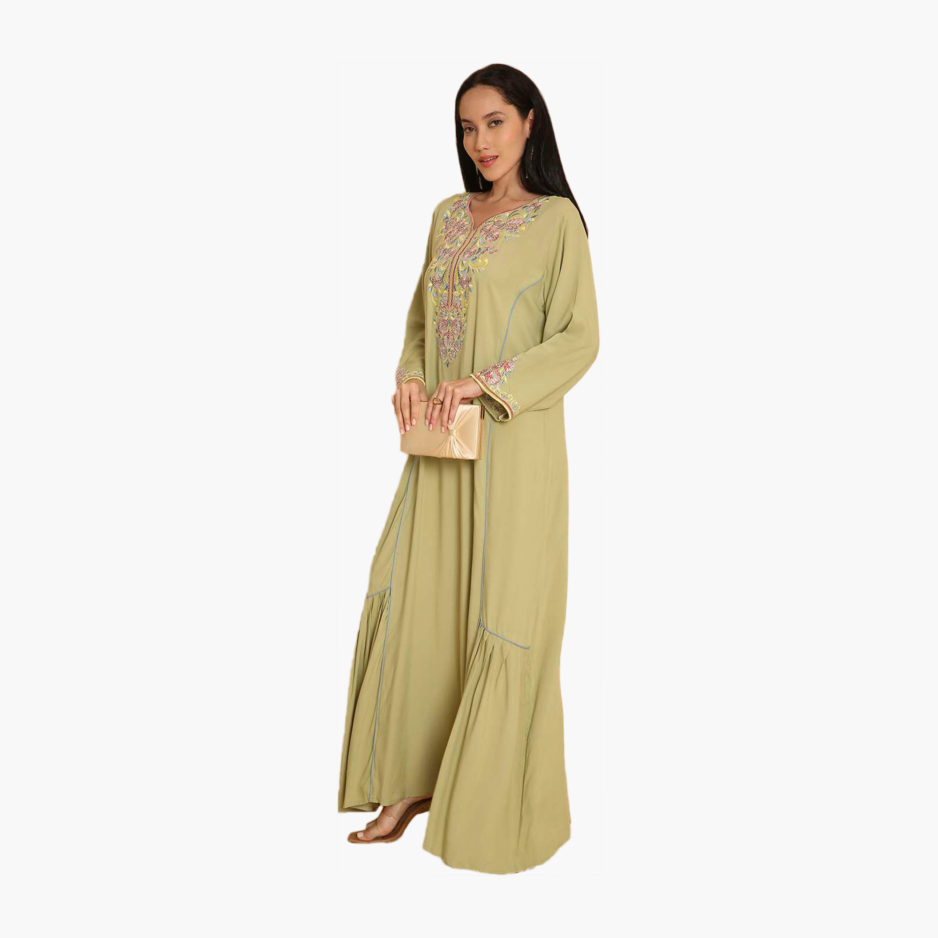 جلابية نسائية مطرزة بالزهور من هانا اند سارة-women-arabicclothing-jalabiyas-image-9
