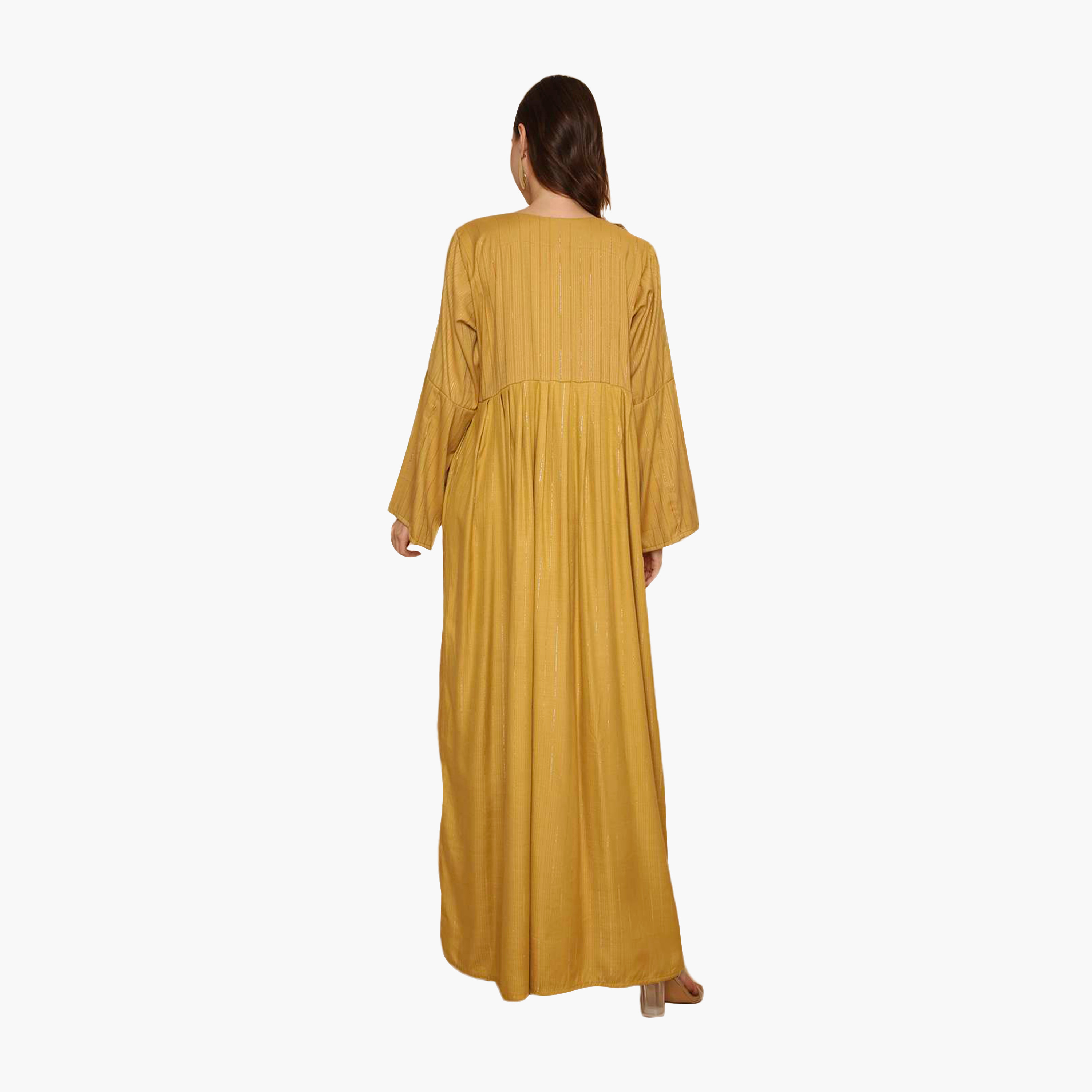 جلابية نسائية مطرزة بنقشة مخططة من هنا اند سارة-women-arabicclothing-jalabiyas-image-5