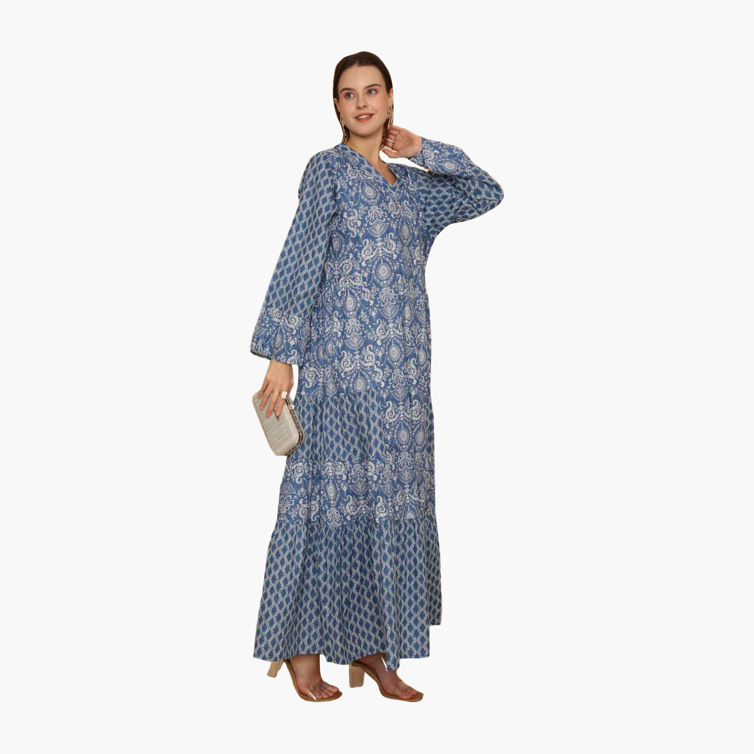 جلابية نسائية متعددة الطبقات مطرزة بنقوش عرقية من هنا اند سارة-women-arabicclothing-jalabiyas-image-8