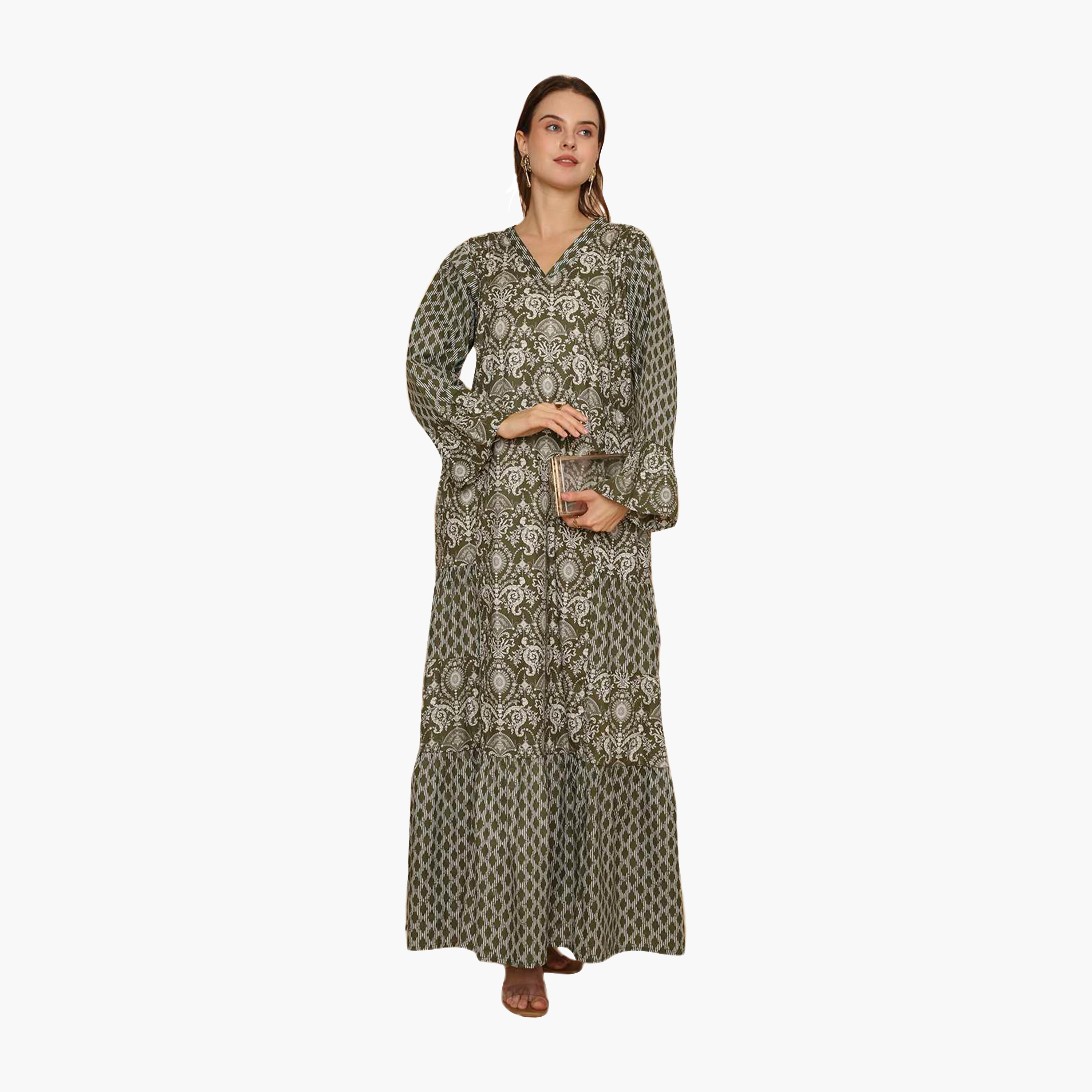 جلابية نسائية متعددة الطبقات مطرزة بنقوش عرقية من هنا اند سارة-women-arabicclothing-jalabiyas-image-11
