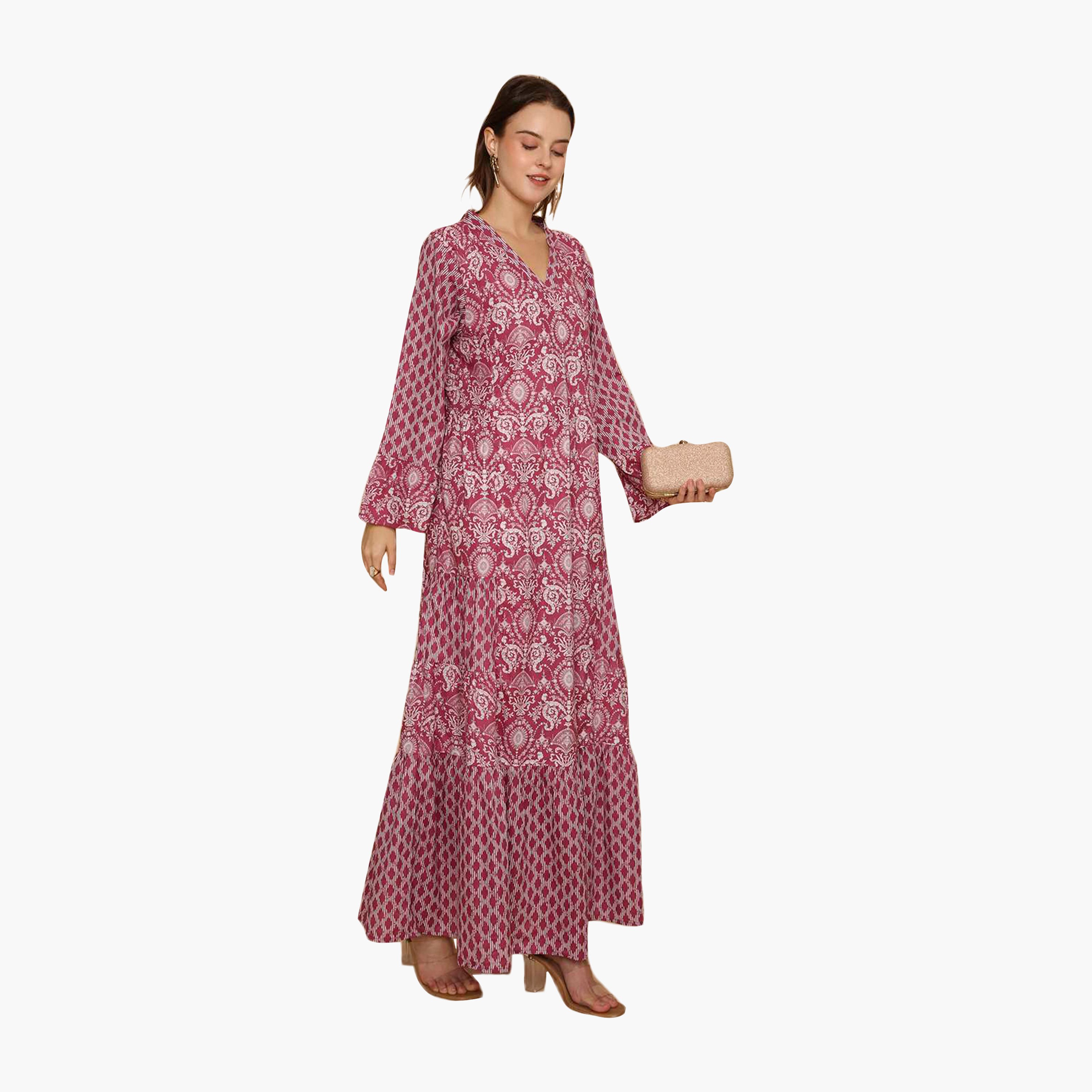 جلابية نسائية متعددة الطبقات مطرزة بنقوش عرقية من هنا اند سارة-women-arabicclothing-jalabiyas-image-3