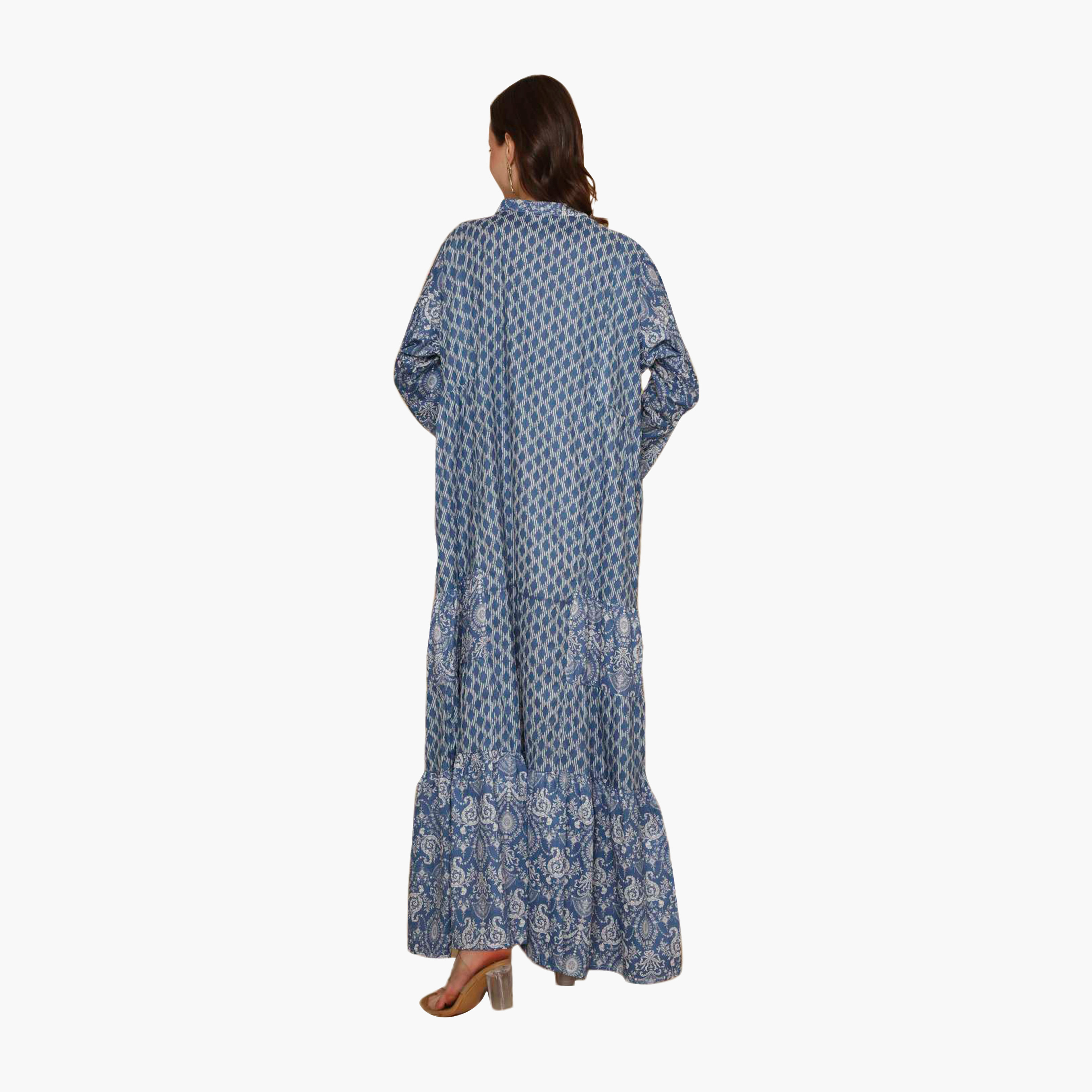 HanaandSara Geometric Print Women's Tiered & Flared Jalabiya-women-arabicclothing-jalabiyas-image-5
