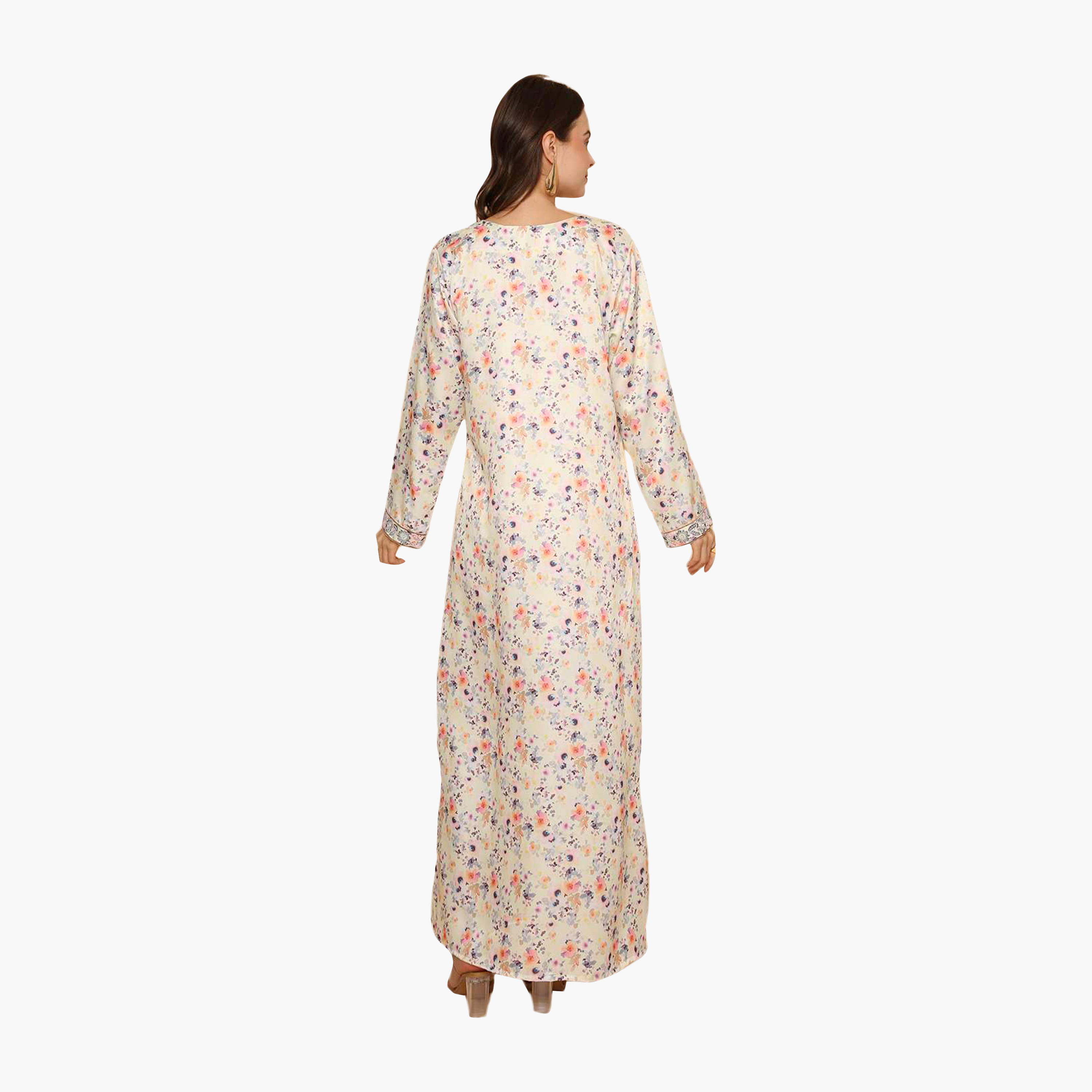 جلابية نسائية مطرزة بنقشة زهور من هنا اند سارة-women-arabicclothing-jalabiyas-image-5