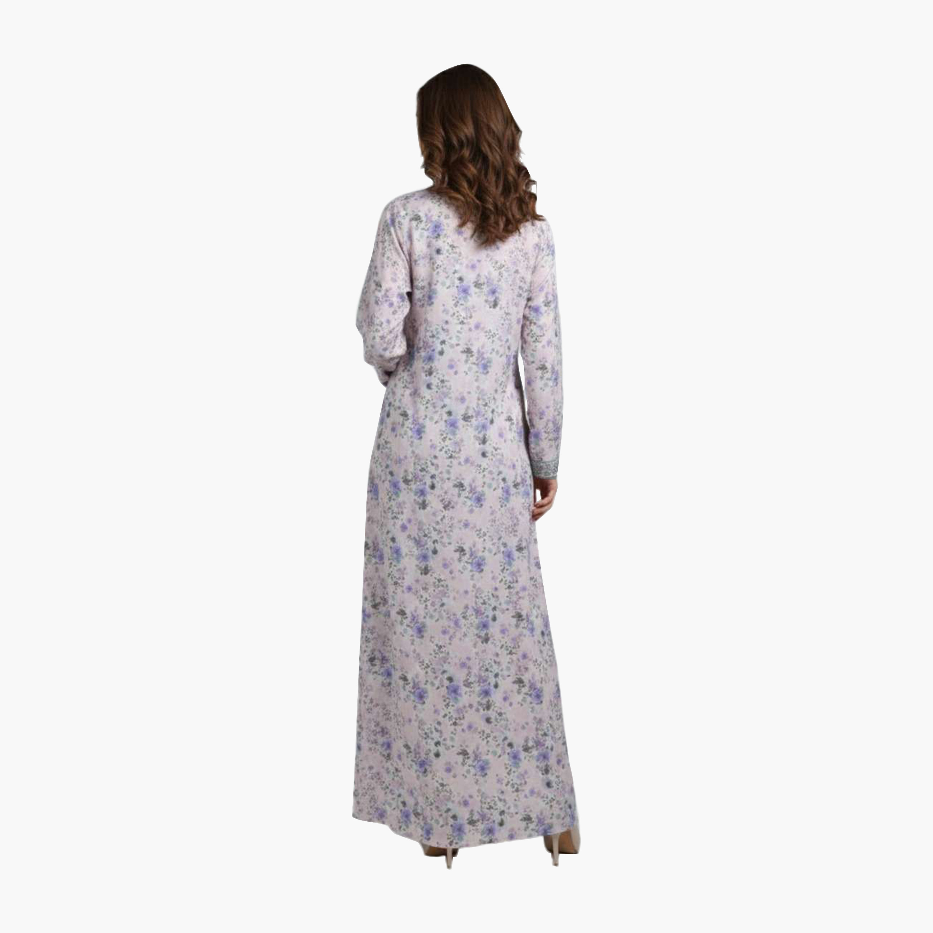 جلابية نسائية مطرزة بنقشة زهور من هنا اند سارة-women-arabicclothing-jalabiyas-image-4