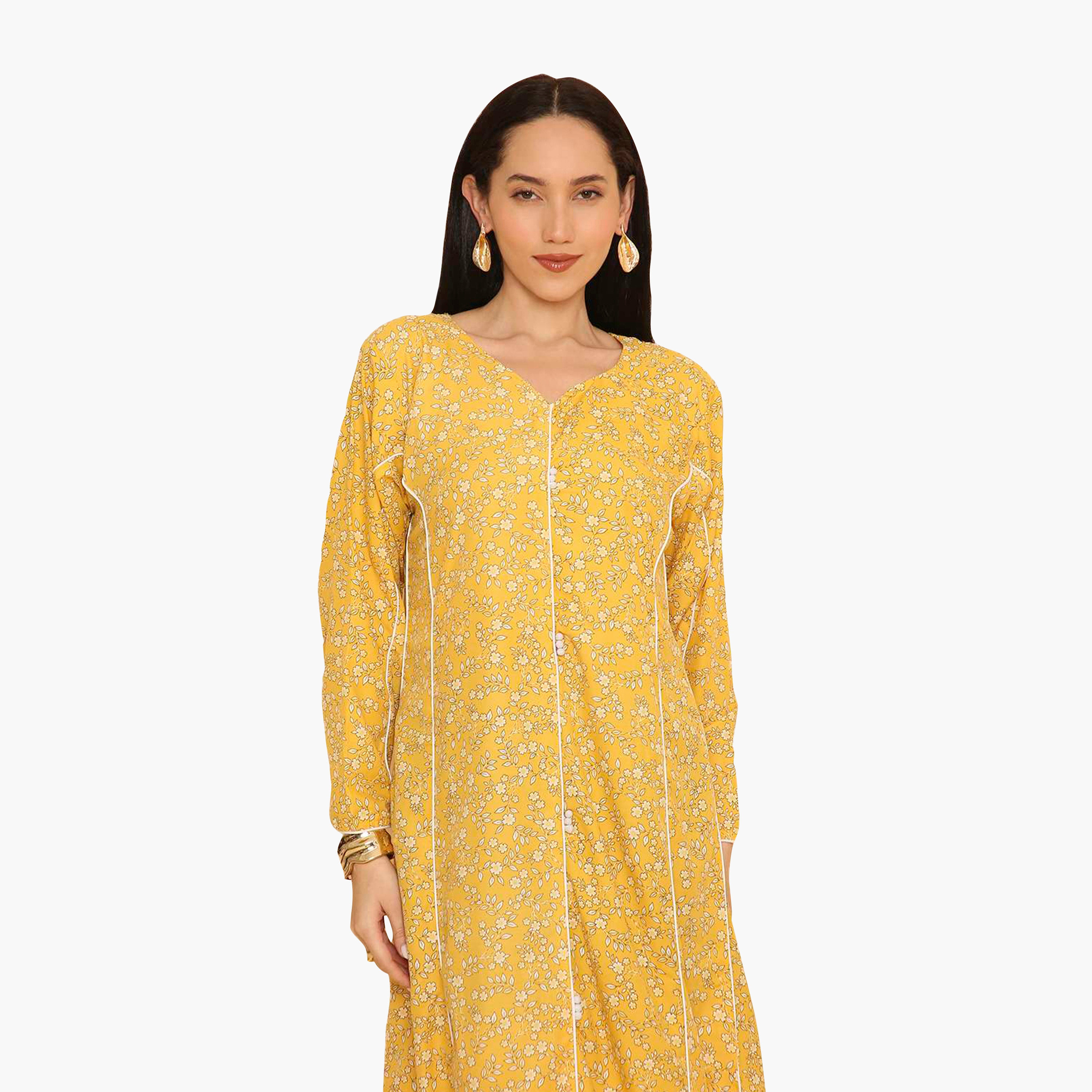 جلابية نسائية مطرزة بنقشة زهور وحواف مزخرفة من هنا اند سارة-women-arabicclothing-jalabiyas-image-12