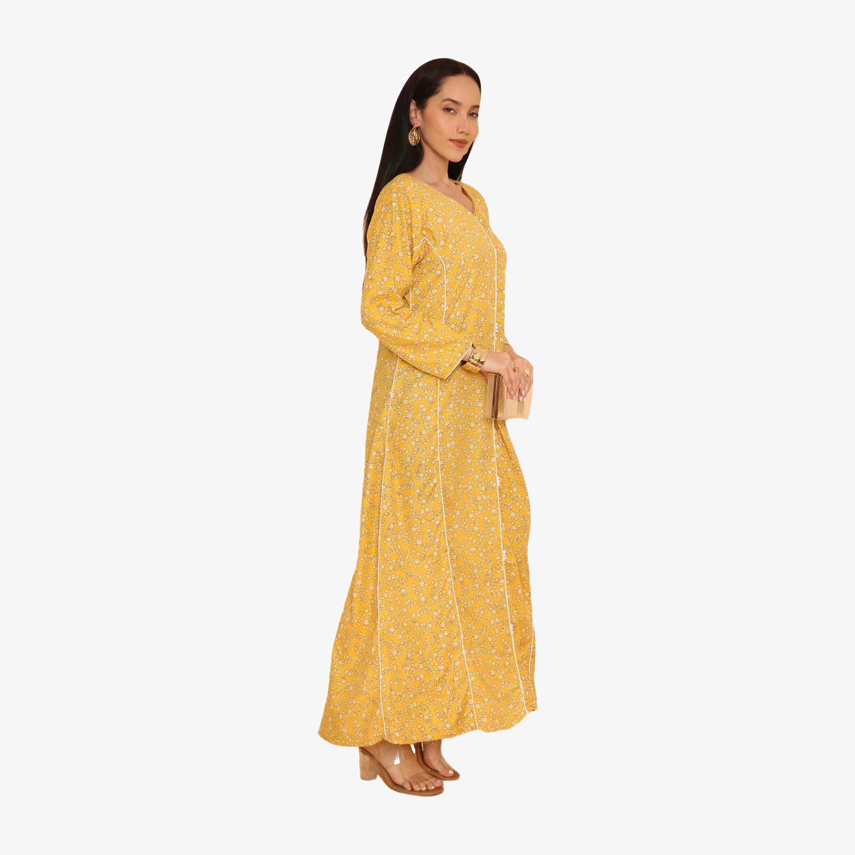 جلابية نسائية مطرزة بنقشة زهور وحواف مزخرفة من هنا اند سارة-women-arabicclothing-jalabiyas-image-13