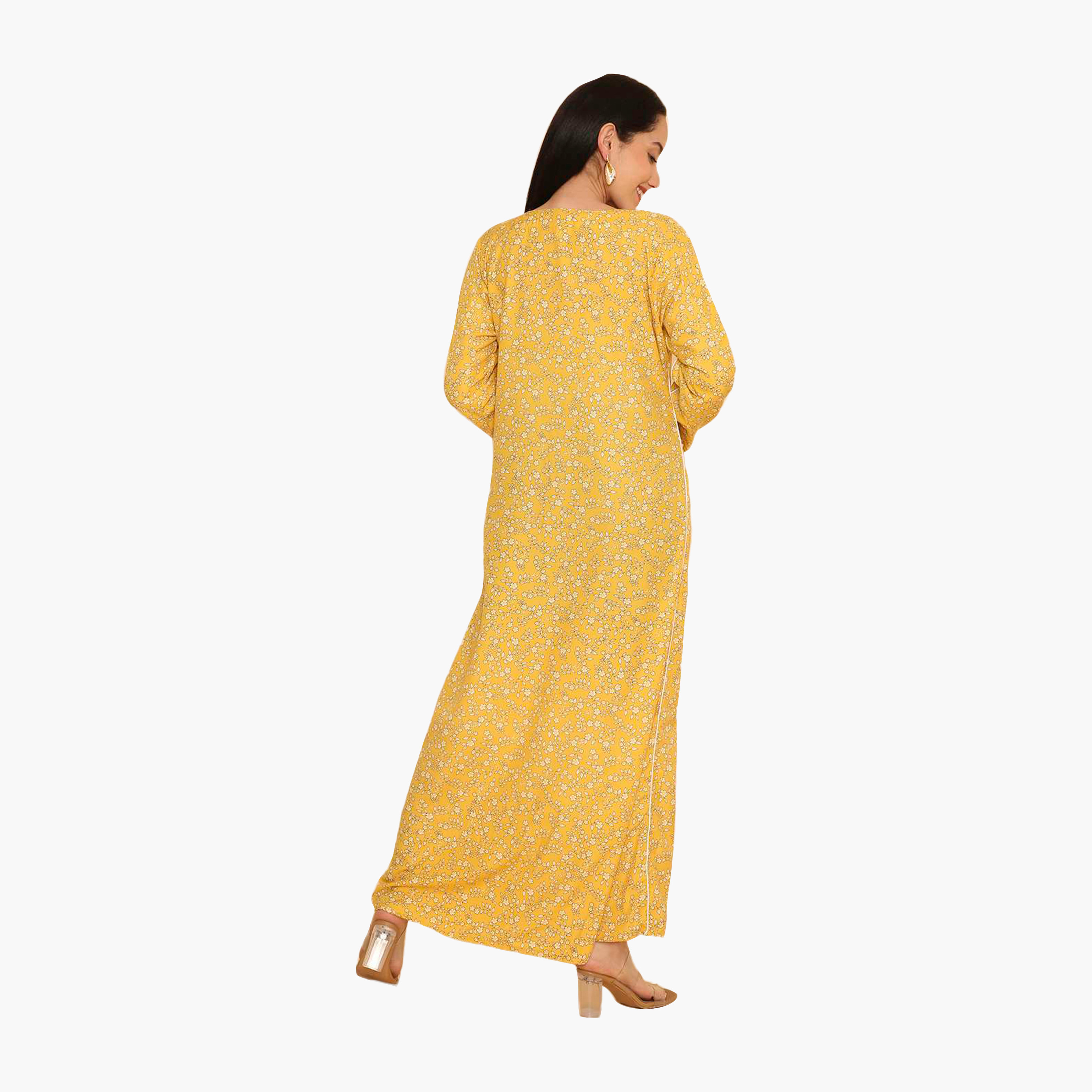 جلابية نسائية مطرزة بنقشة زهور وحواف مزخرفة من هنا اند سارة-women-arabicclothing-jalabiyas-image-15