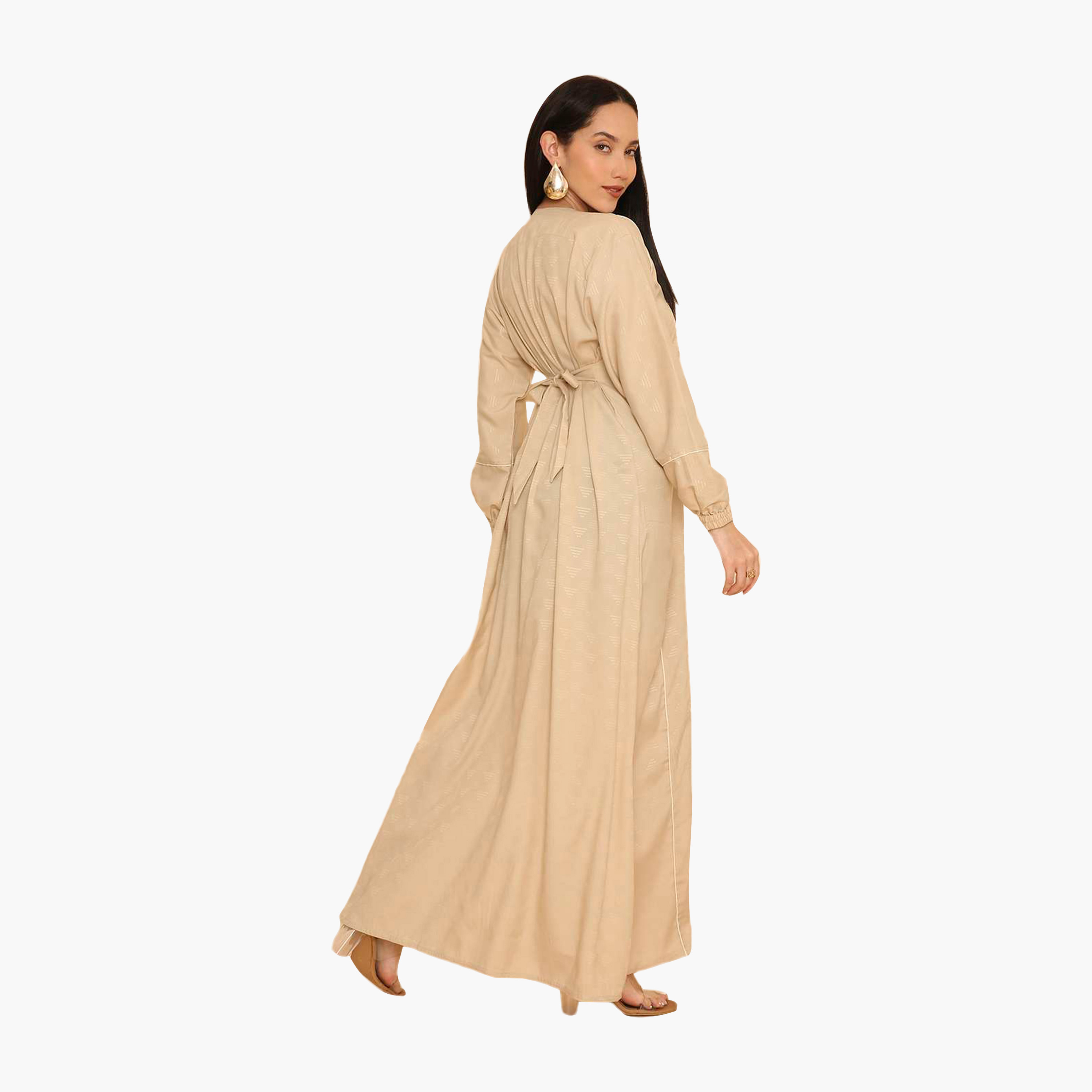 جلابية نسائية بأكمام مطاطية مطرزة من هنا اند سارة-women-arabicclothing-jalabiyas-image-5