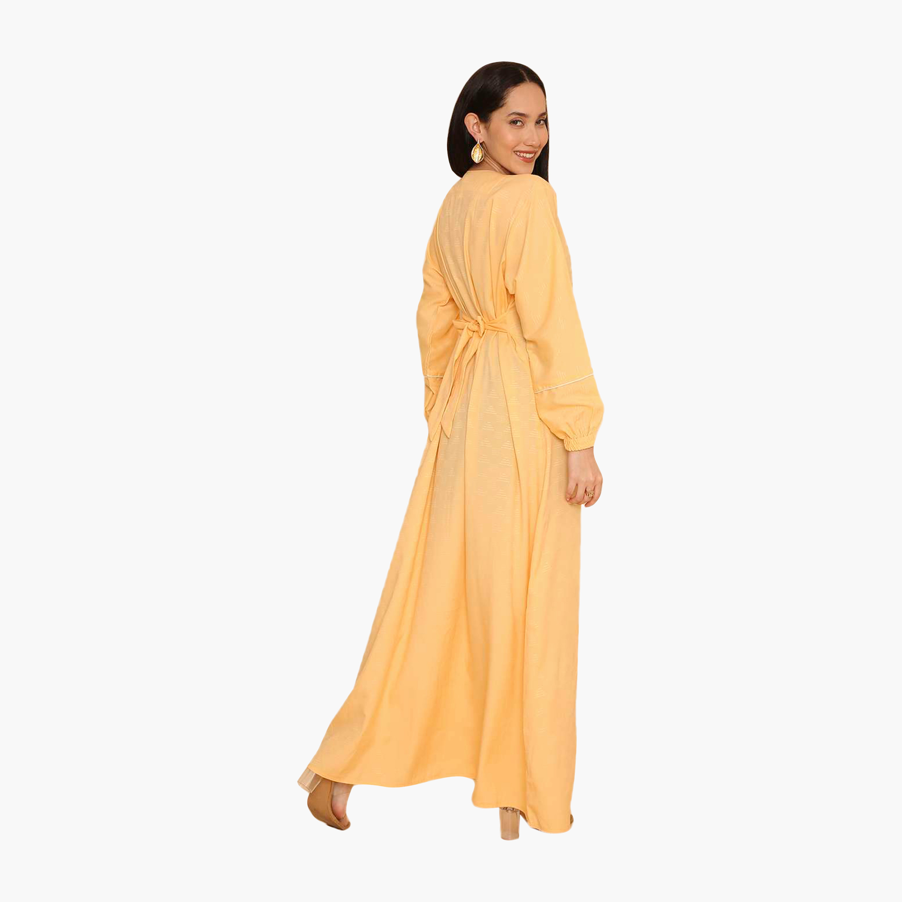جلابية نسائية بأكمام مطاطية مطرزة من هنا اند سارة-women-arabicclothing-jalabiyas-image-15