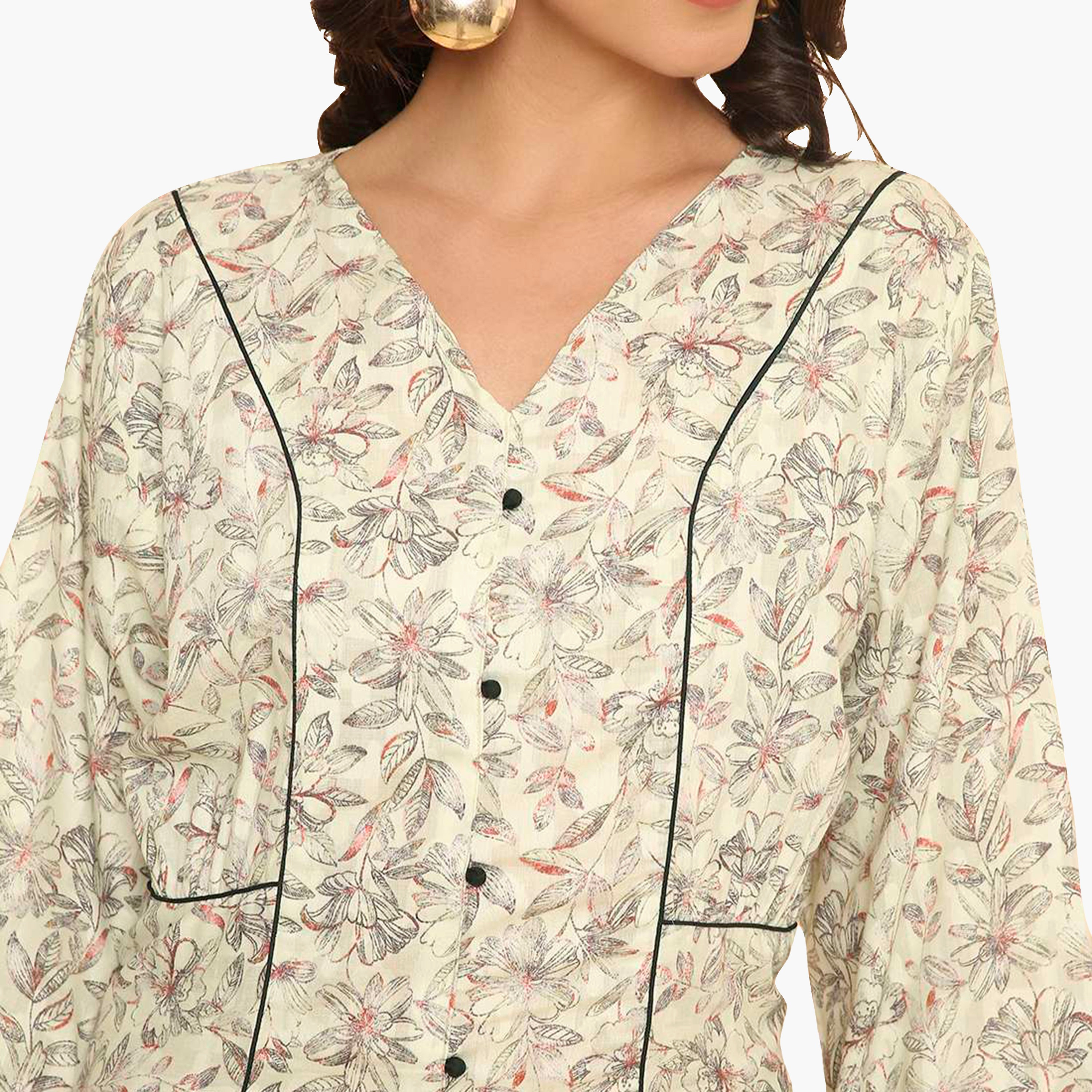 جلابية نسائية مطرزة بنقشة زهور وحواف مزخرفة من هنا اند سارة-women-arabicclothing-jalabiyas-image-2