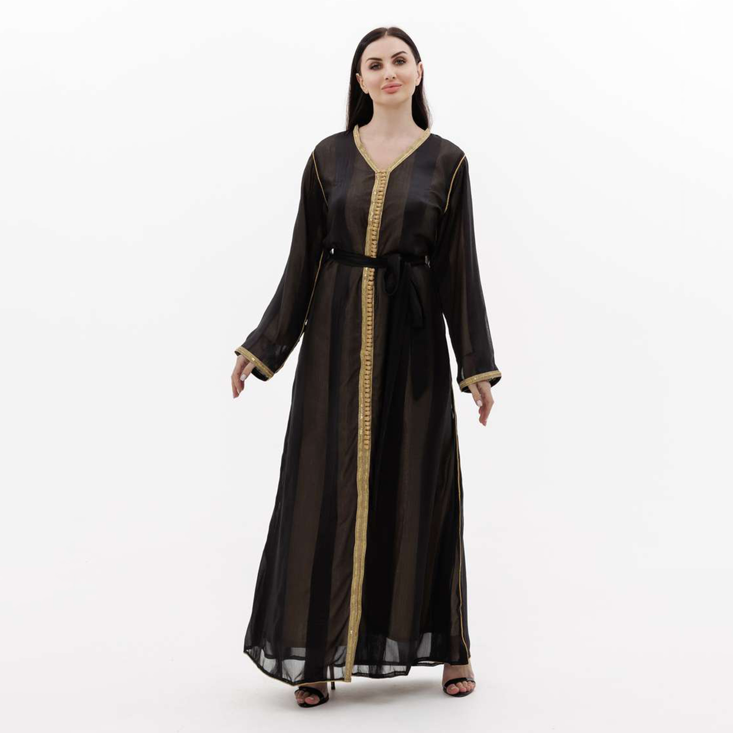 هناء وسارة جلابية نسائية سوداء مزخرفة-women-arabicclothing-jalabiyas-image-1