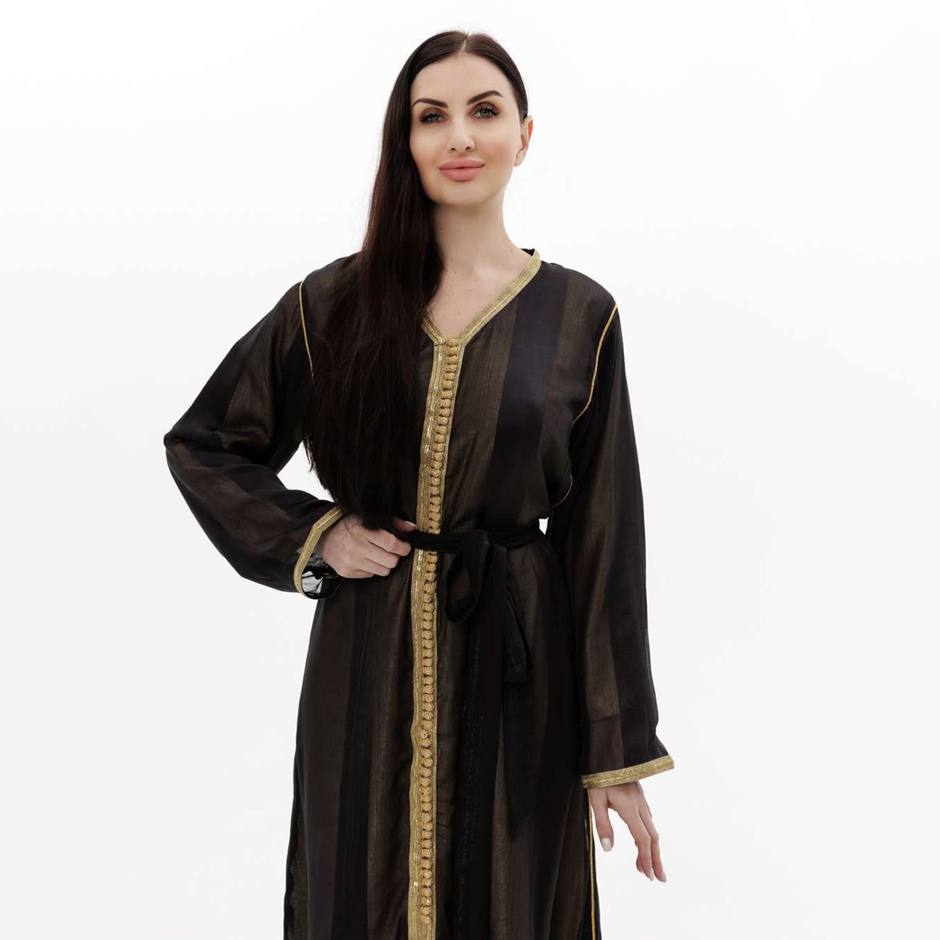 هناء وسارة جلابية نسائية سوداء مزخرفة-women-arabicclothing-jalabiyas-image-2