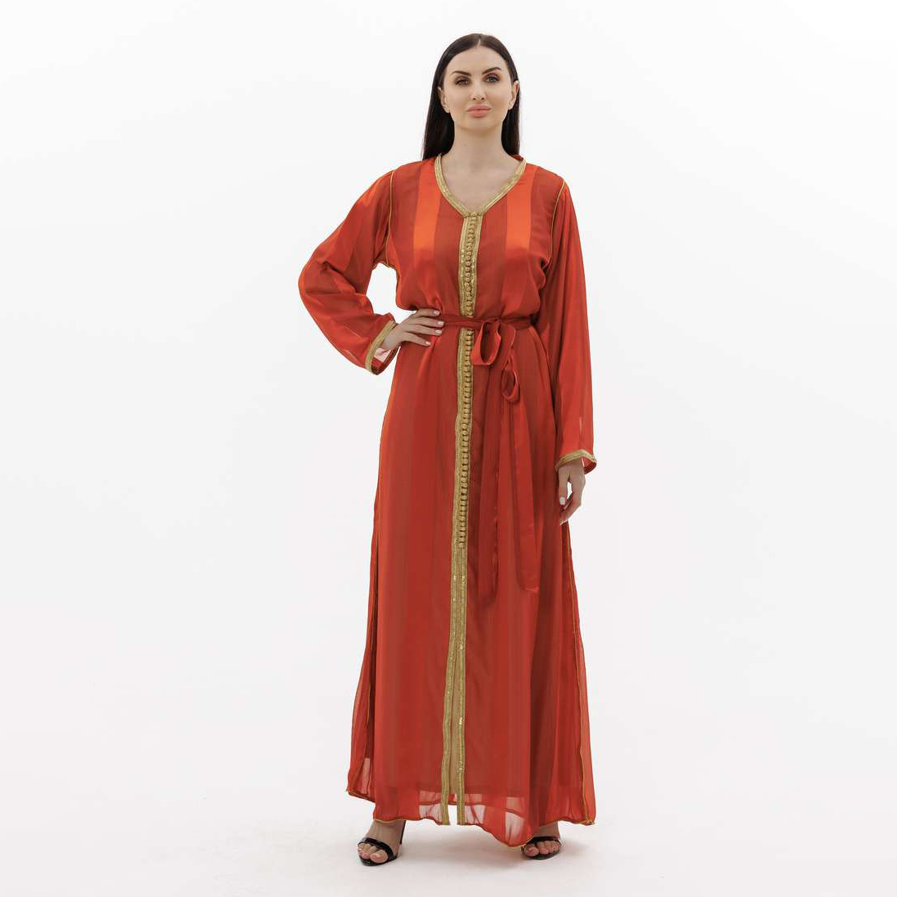 هناء وسارة جلابية نسائية باللون الأحمر-women-arabicclothing-jalabiyas-image-1
