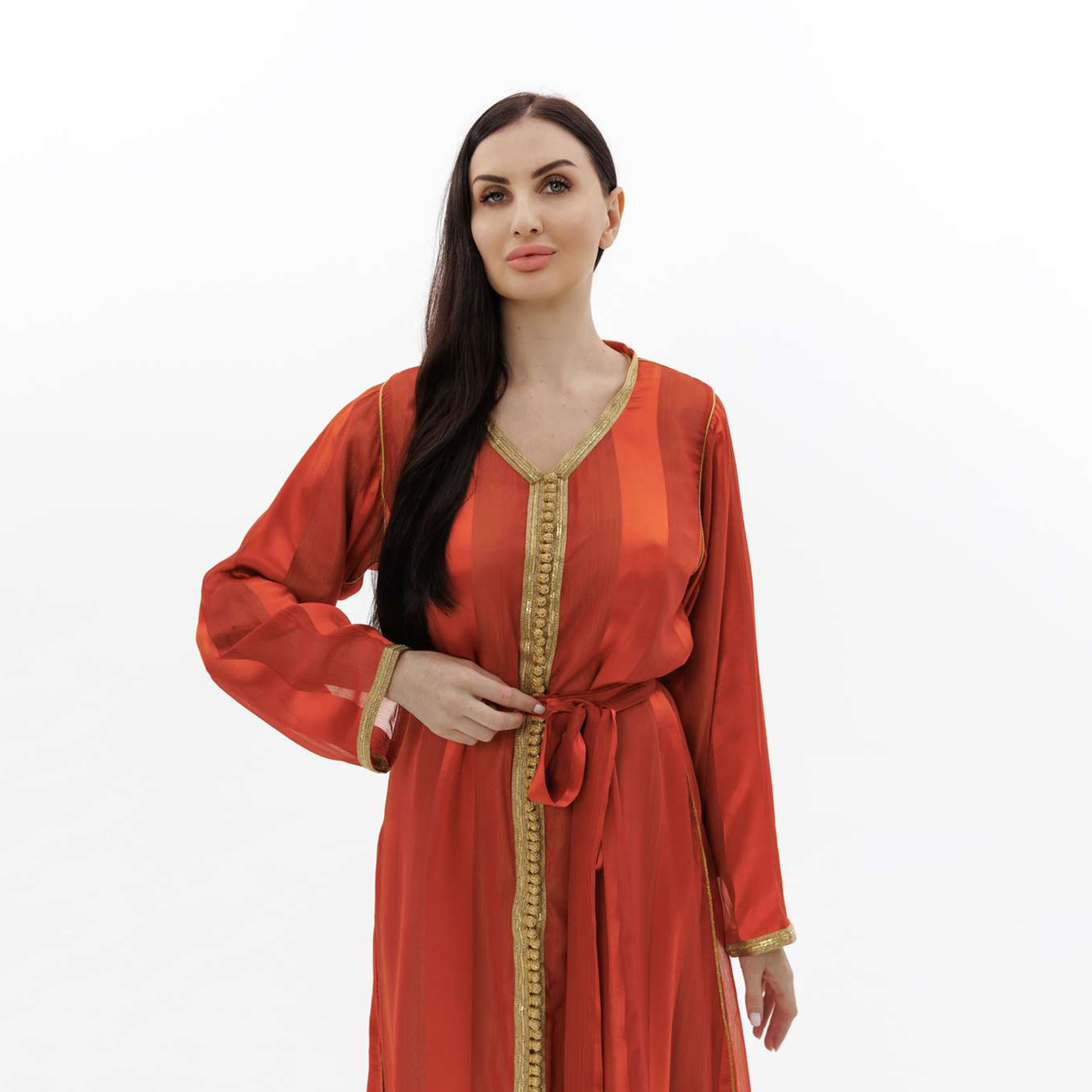 هناء وسارة جلابية نسائية باللون الأحمر-women-arabicclothing-jalabiyas-image-2