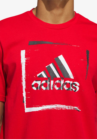 Adidas Men's Logo Print Crew Neck T-shirt - HS2518-T Shirts & Vests-image-3