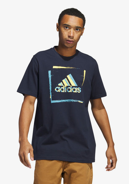 Adidas Men's Logo Print Crew Neck T-shirt - HS2520-T Shirts & Vests-image-0