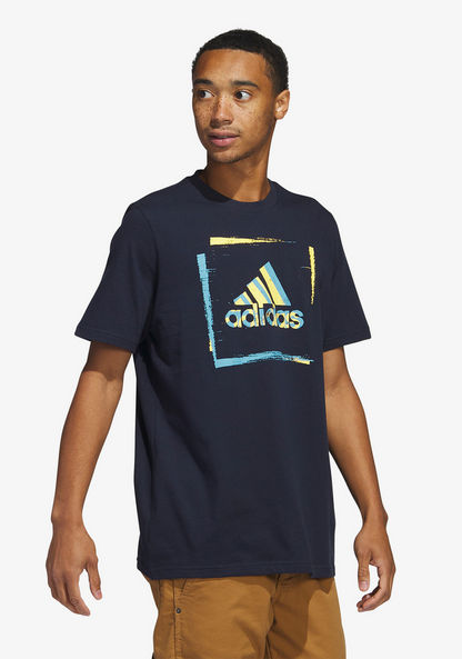 Adidas Men's Logo Print Crew Neck T-shirt - HS2520-T Shirts & Vests-image-2
