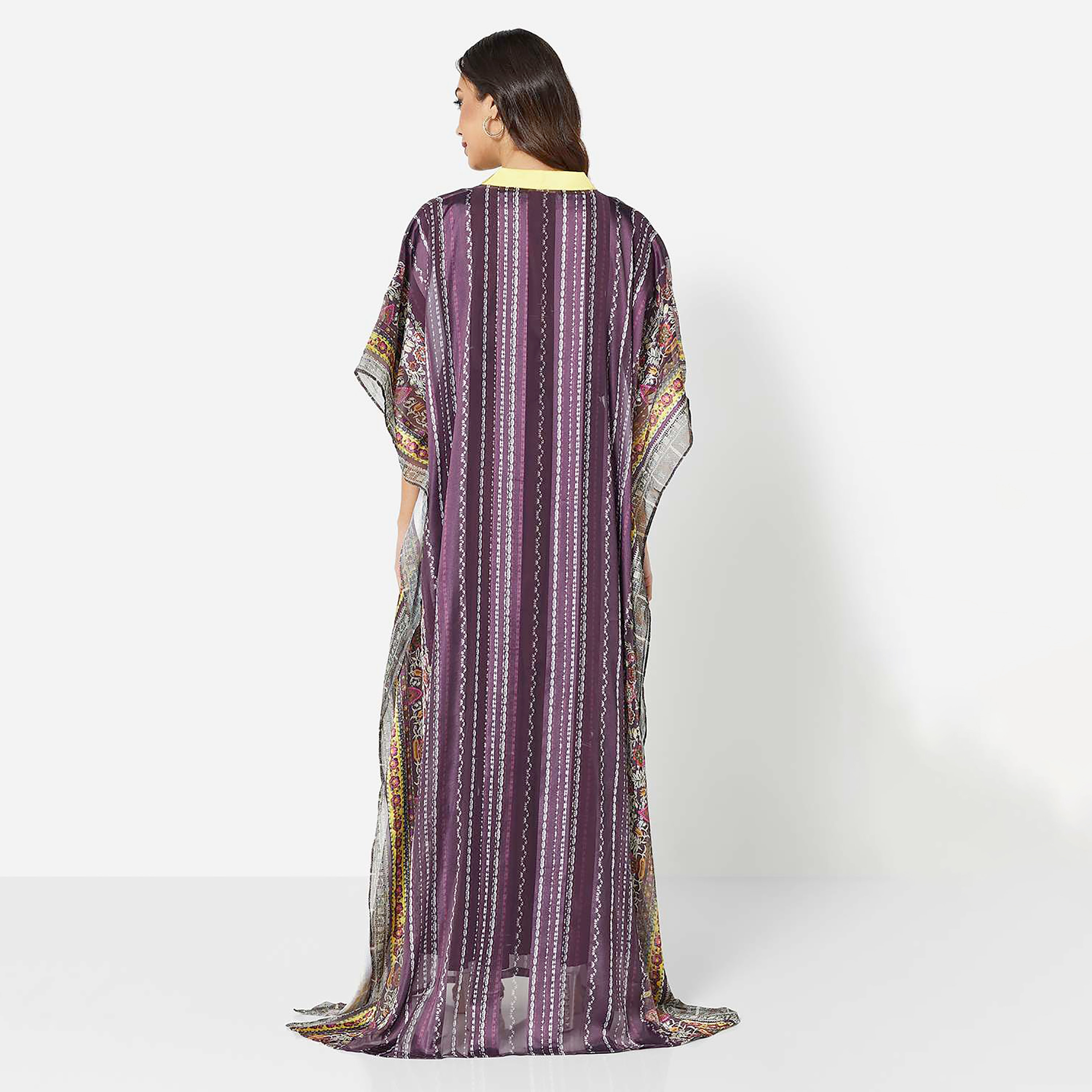 هناء وسارة جلابية نسائية باللون الأرجواني مع ياقة وأكمام واسعة للحفلات-women-arabicclothing-jalabiyas-image-4