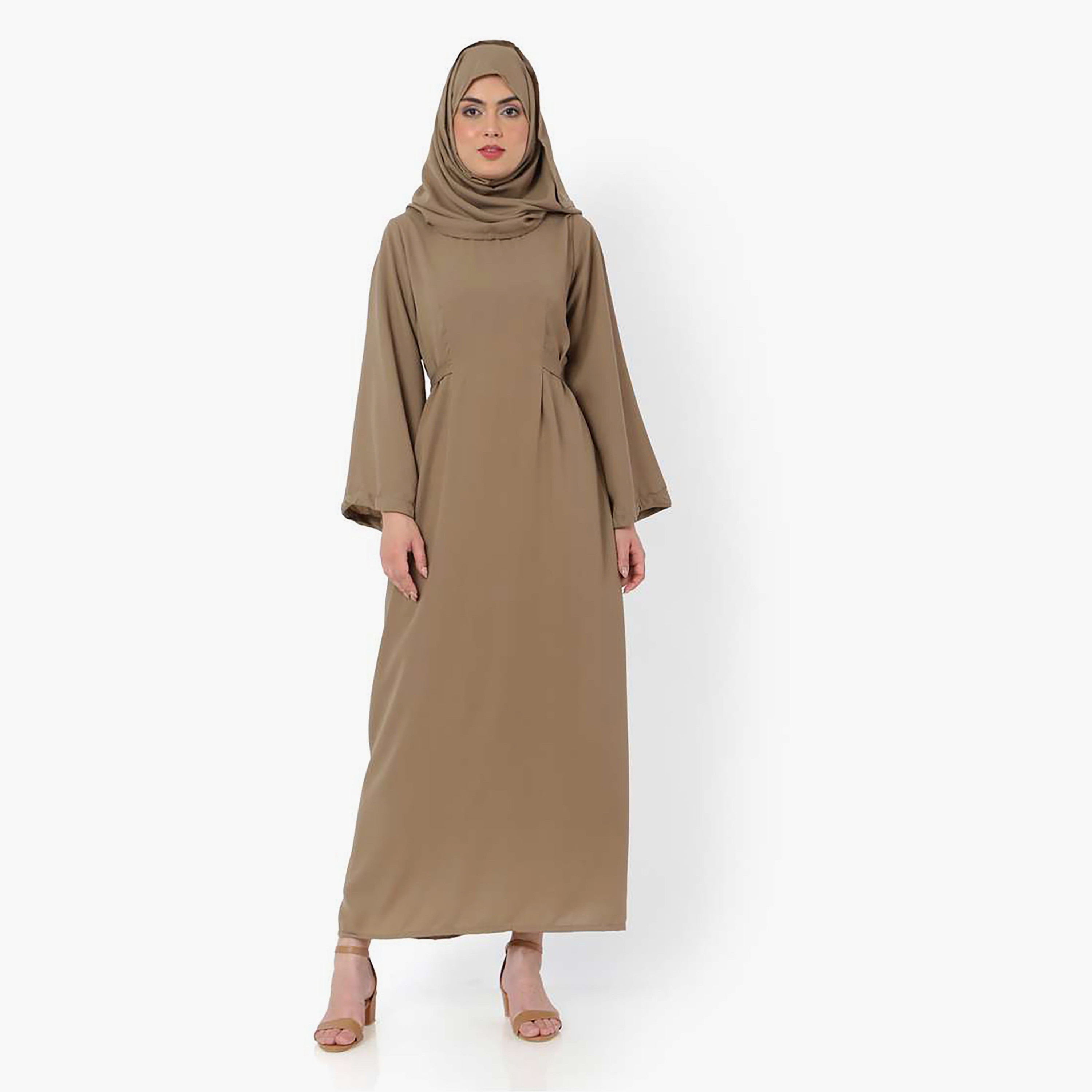 هناء وسارة جلابية نسائية باللون البني مع حجاب وأكمام واسعة-women-arabicclothing-jalabiyas-image-1