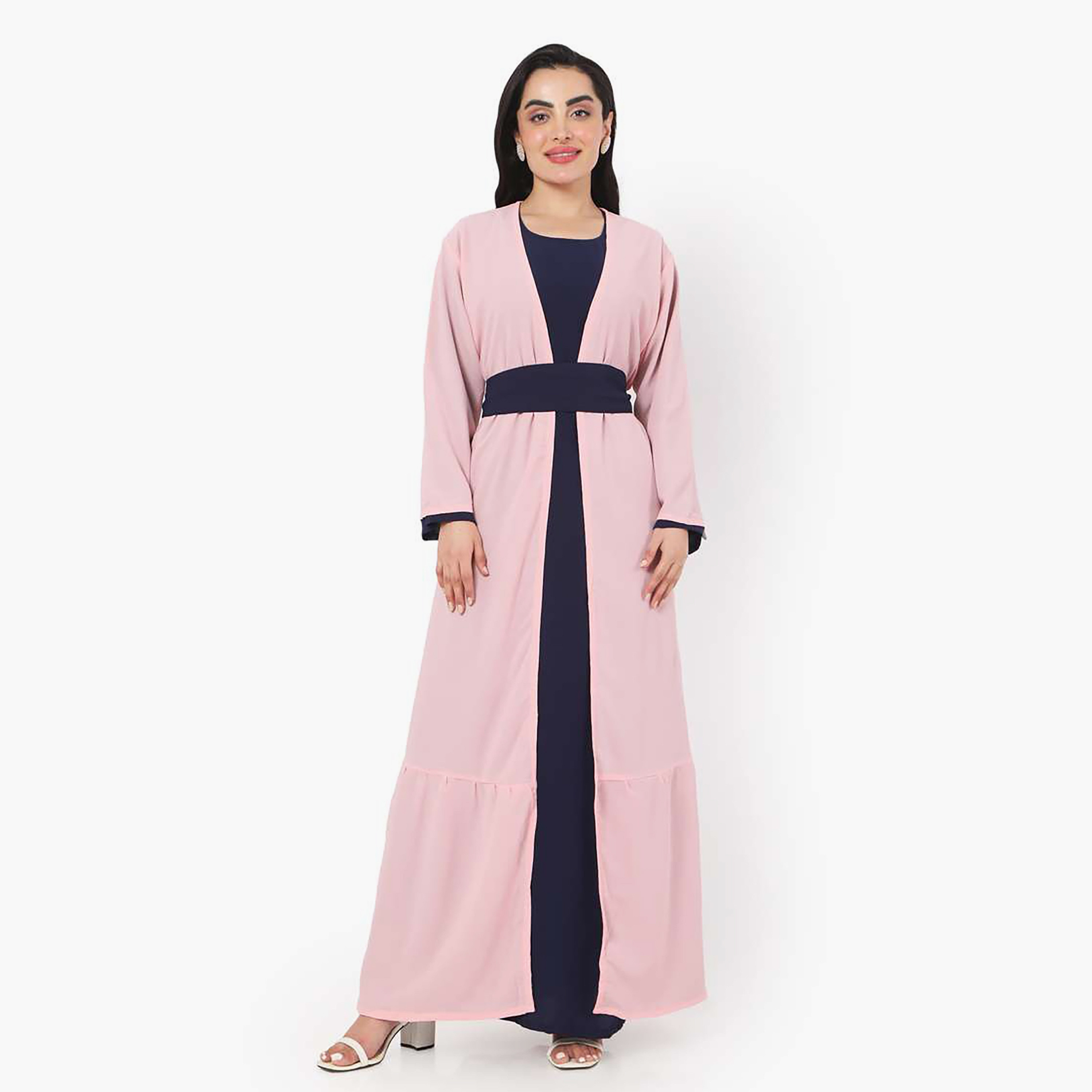 Hana & Sara Multicolour Plain Women's Jalabiya-women-arabicclothing-jalabiyas-image-1