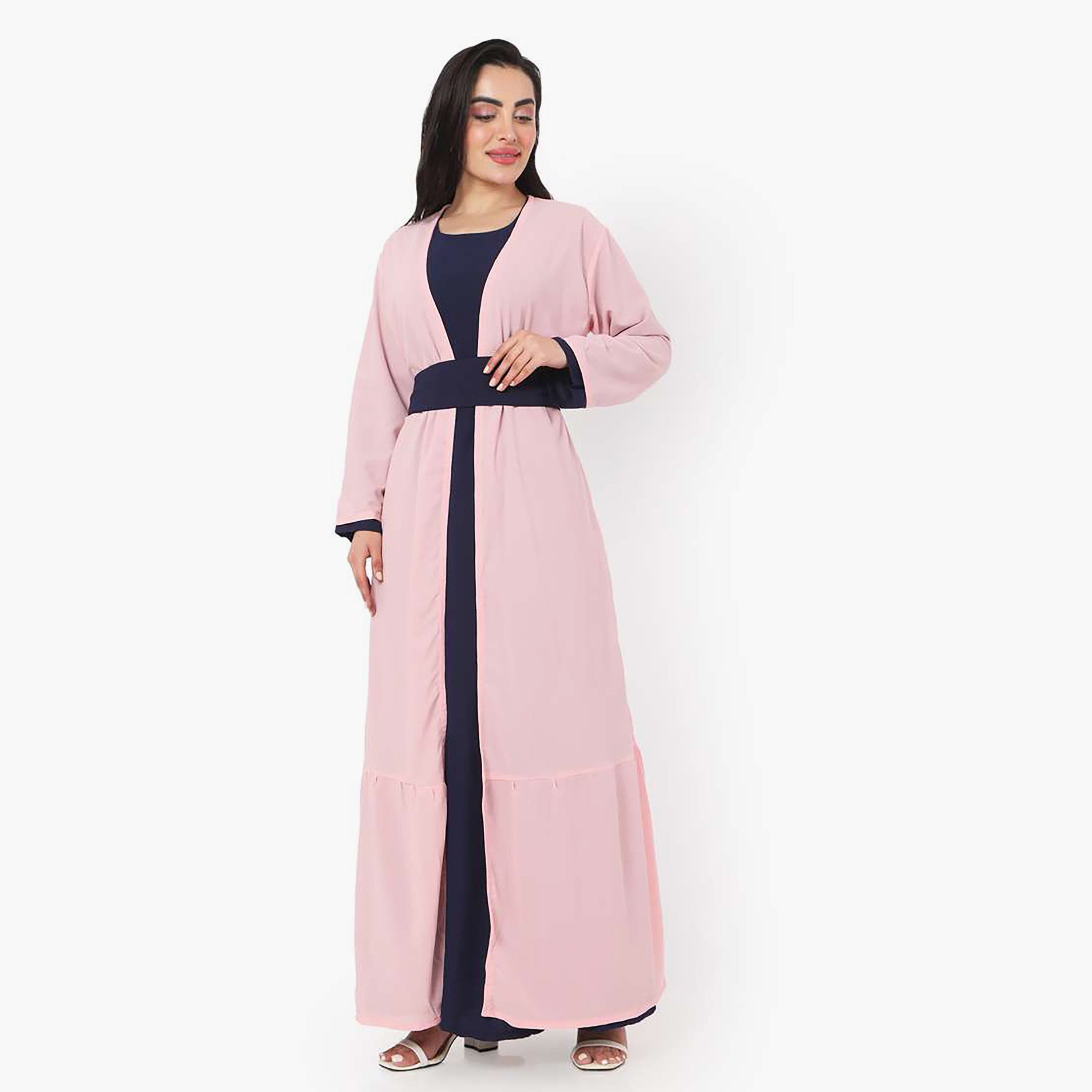 Hana & Sara Multicolour Plain Women's Jalabiya-women-arabicclothing-jalabiyas-image-3