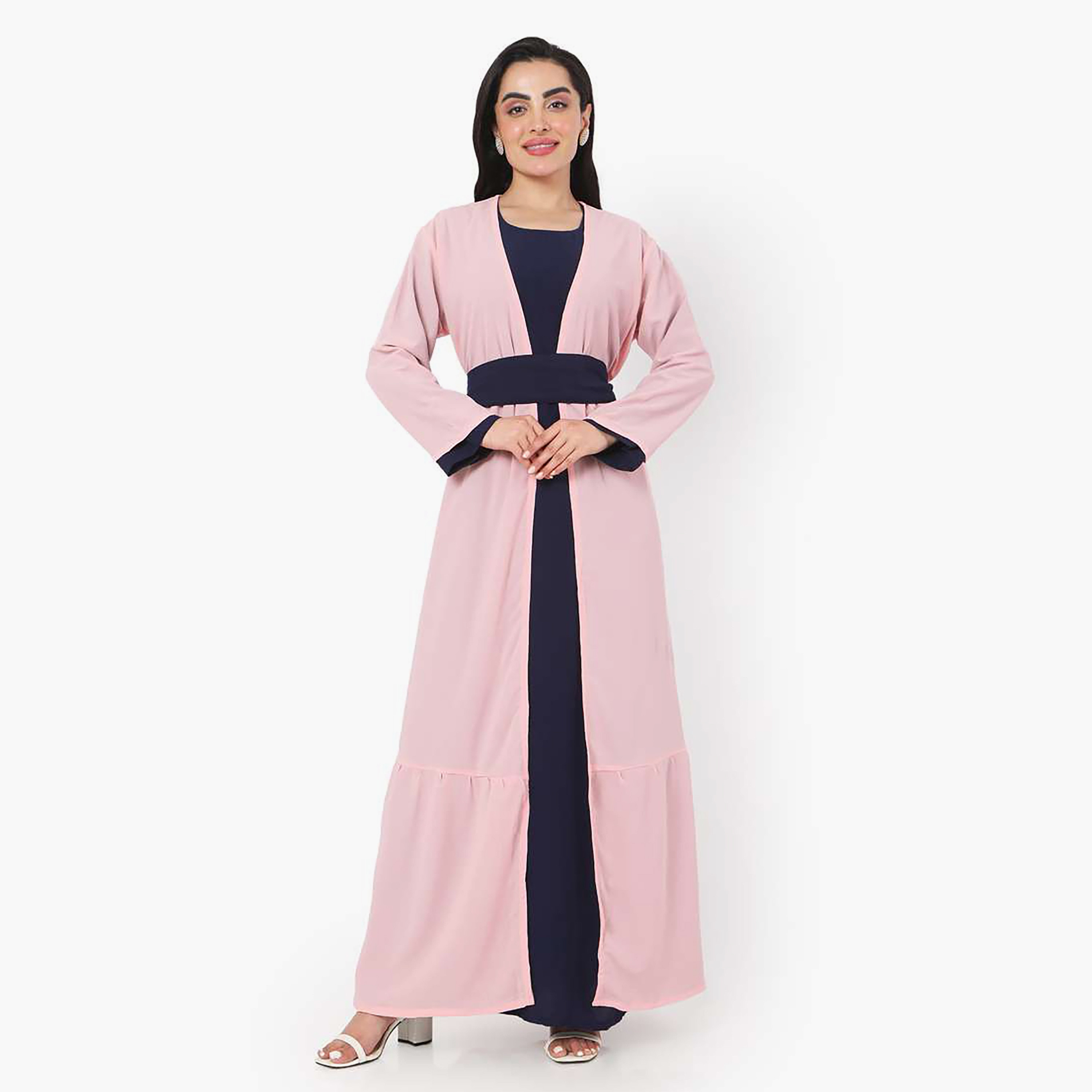 Hana & Sara Multicolour Plain Women's Jalabiya-women-arabicclothing-jalabiyas-image-4