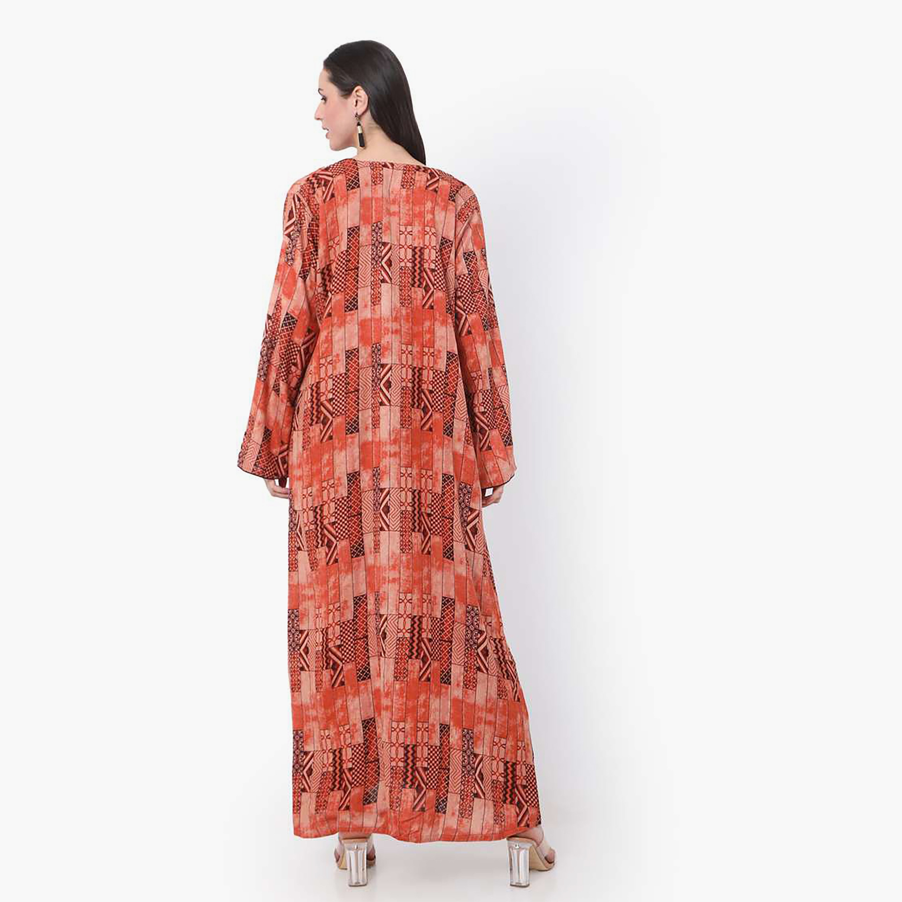 هناء وسارة جلابية نسائية مطبوعة باللون الأحمر-women-arabicclothing-jalabiyas-image-4