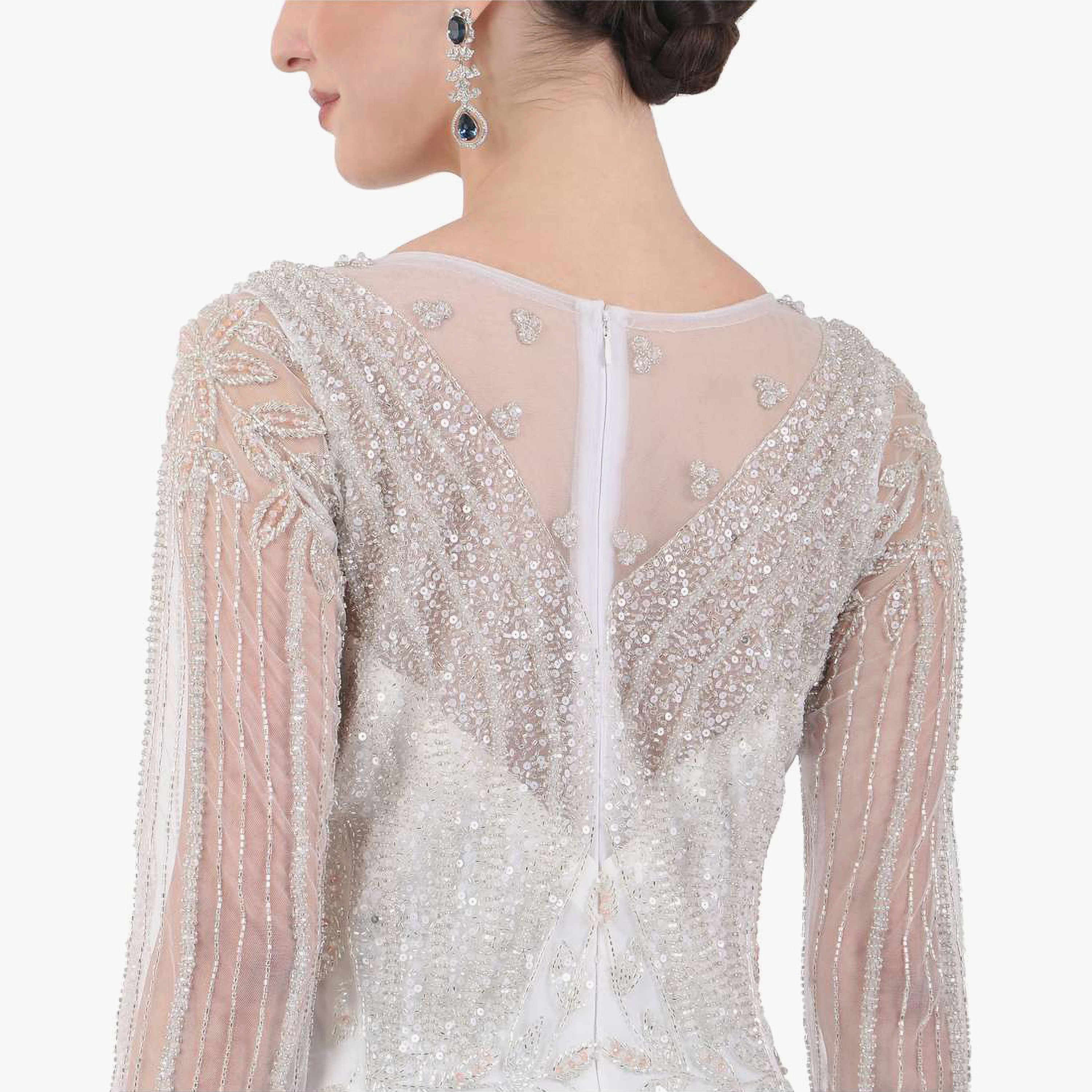 هناء وسارة جلابية نسائية بيضاء مزينة برقبة قارب للخطوبة والزفاف-women-clothing-dresses-image-5
