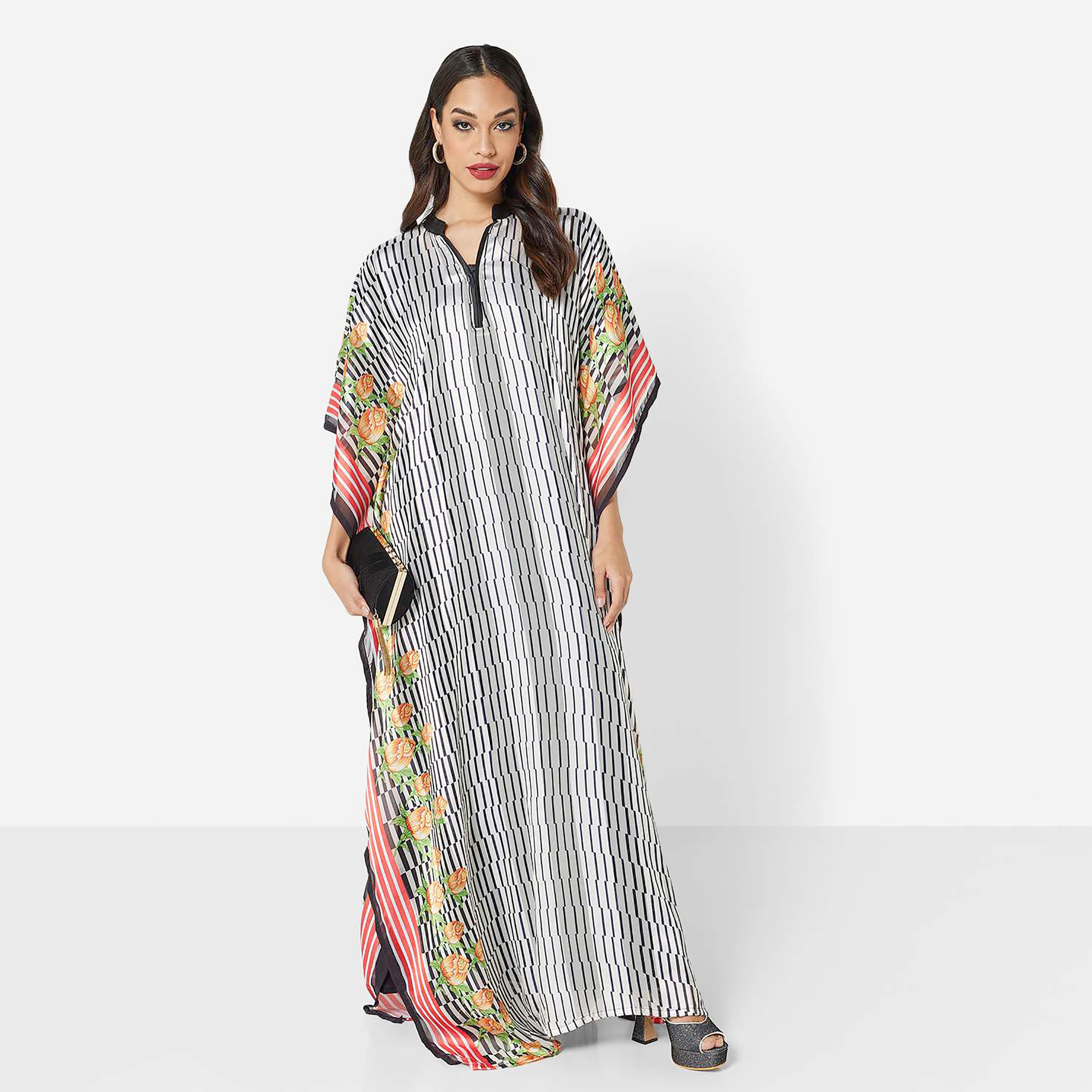 هناء وسارة جلابية نسائية متعددة الألوان مع ياقة وياقة واسعة وأكمام واسعة-women-arabicclothing-jalabiyas-image-3