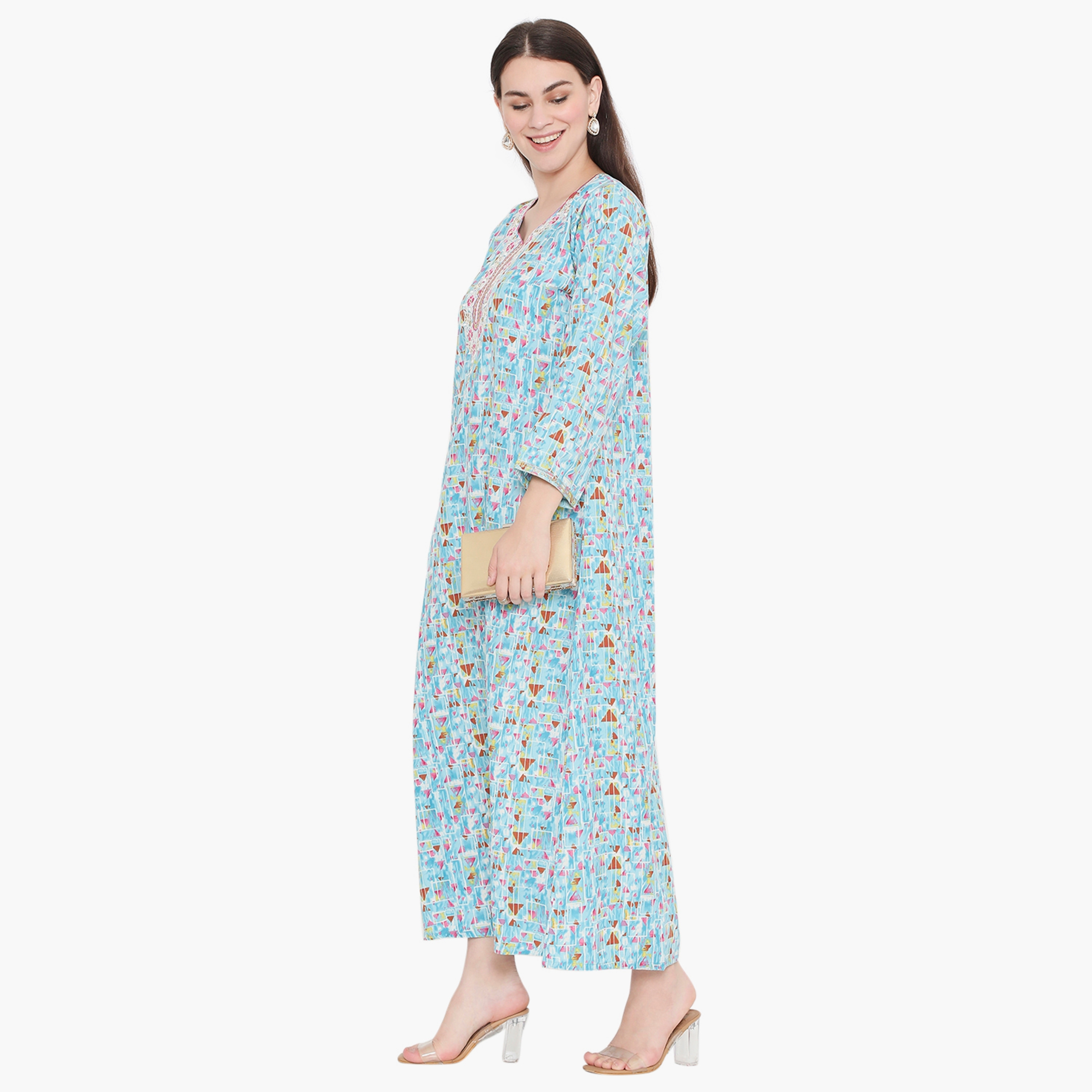 جلابية نسائية مطرزة بطبعة كاملة ومطرزة ذات يوك من هناء وسارة-women-arabicclothing-jalabiyas-image-13