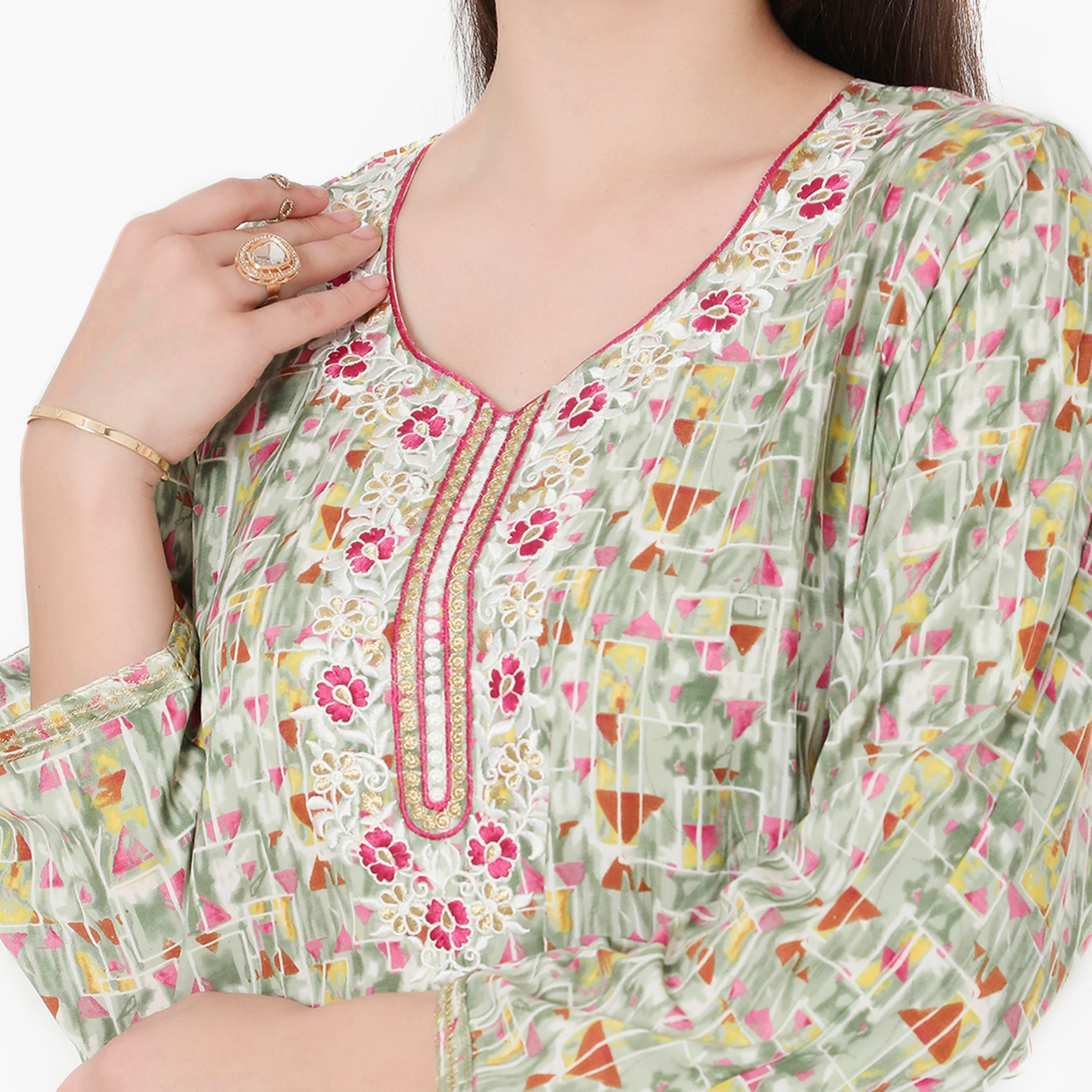 جلابية نسائية مطرزة بطبعة كاملة ومطرزة ذات يوك من هناء وسارة-women-arabicclothing-jalabiyas-image-2