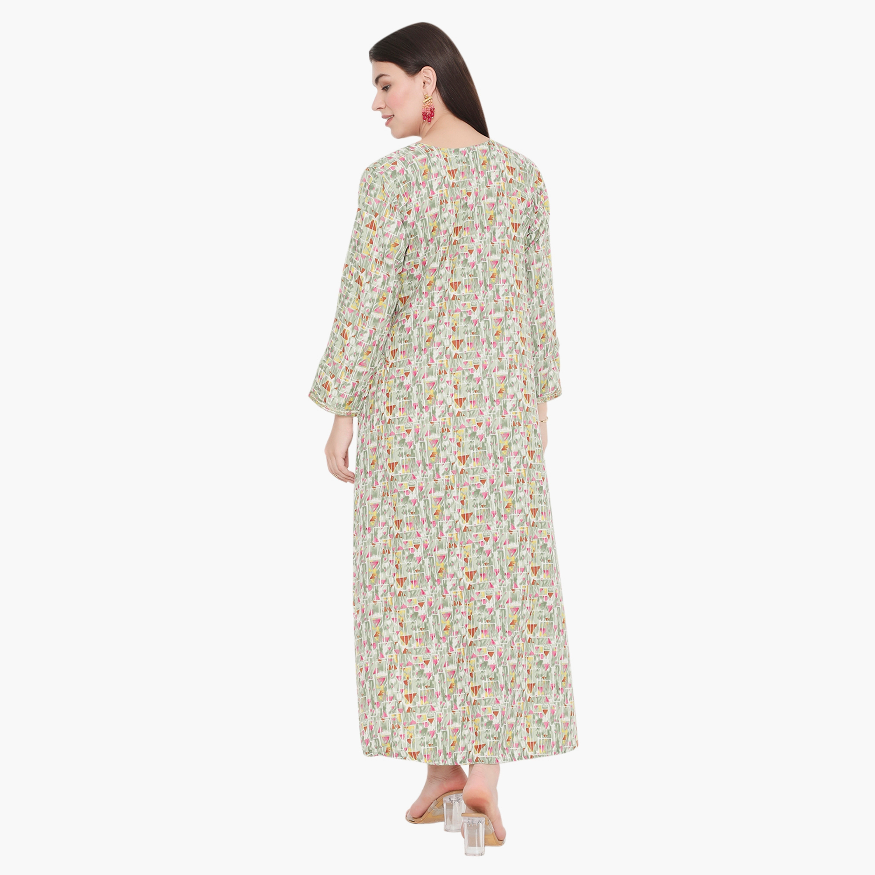 جلابية نسائية مطرزة بطبعة كاملة ومطرزة ذات يوك من هناء وسارة-women-arabicclothing-jalabiyas-image-5