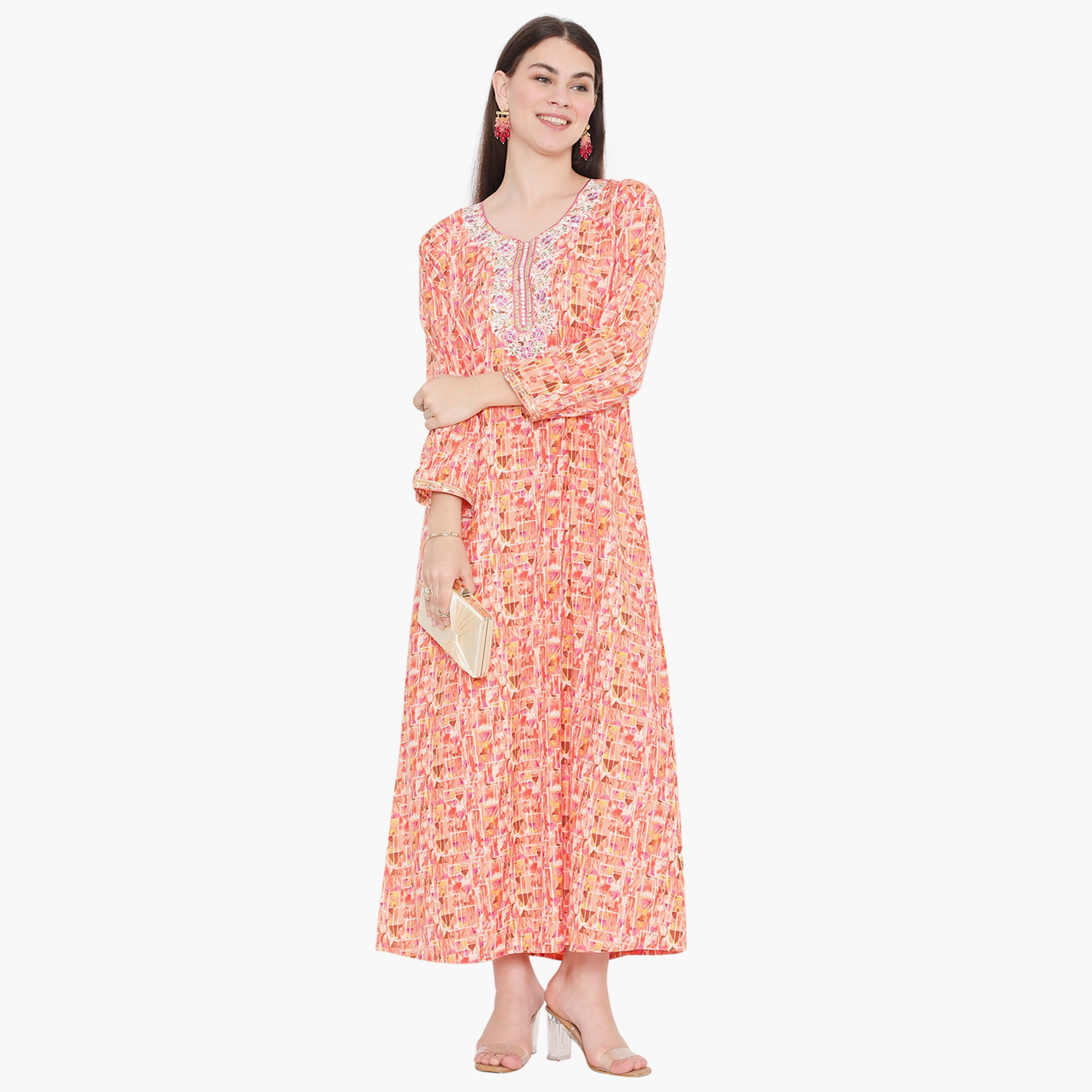 جلابية نسائية مطرزة بطبعة كاملة ومطرزة ذات يوك من هناء وسارة-women-arabicclothing-jalabiyas-image-6